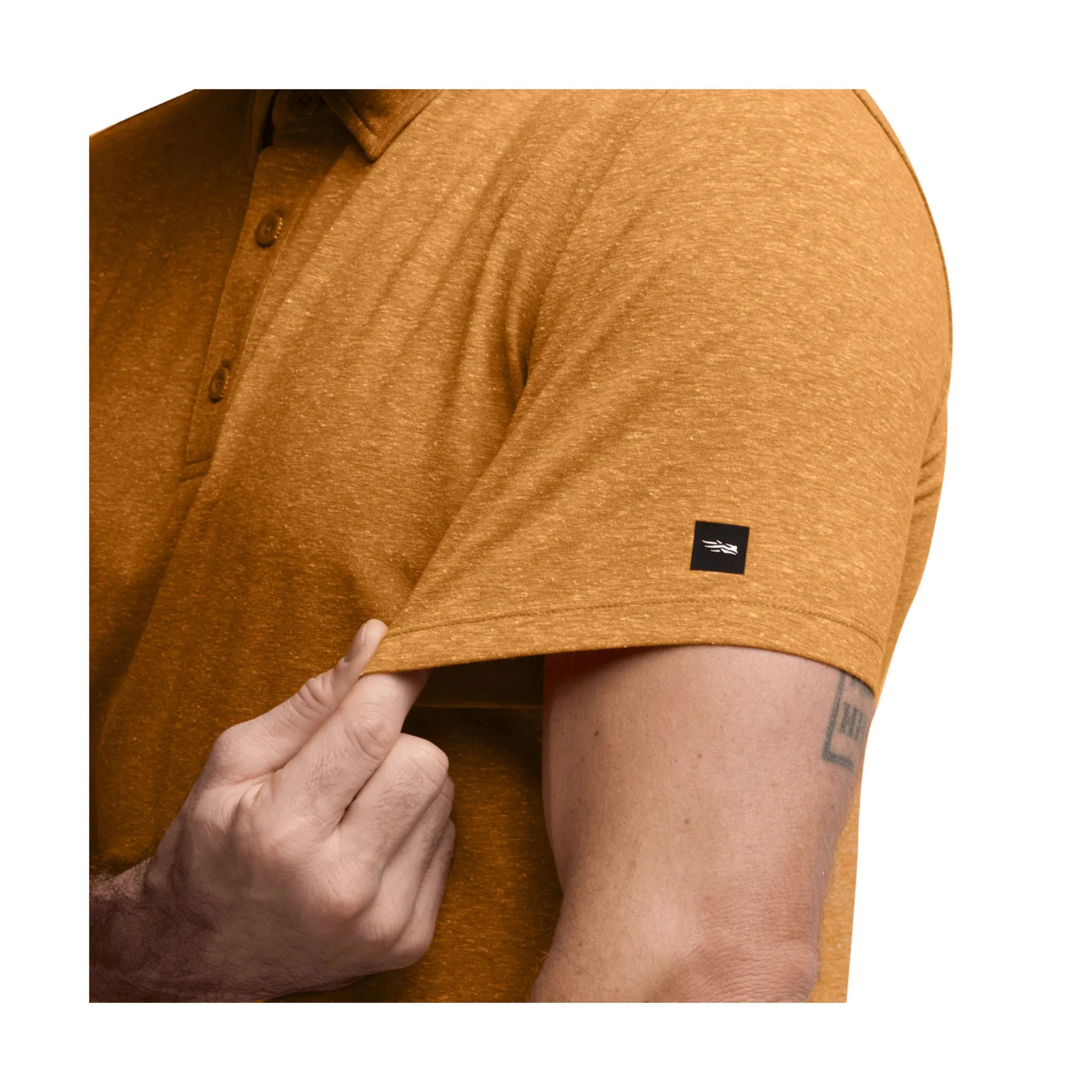 Sitka Men's Essential SS Polo - Ember Heather - Image 4