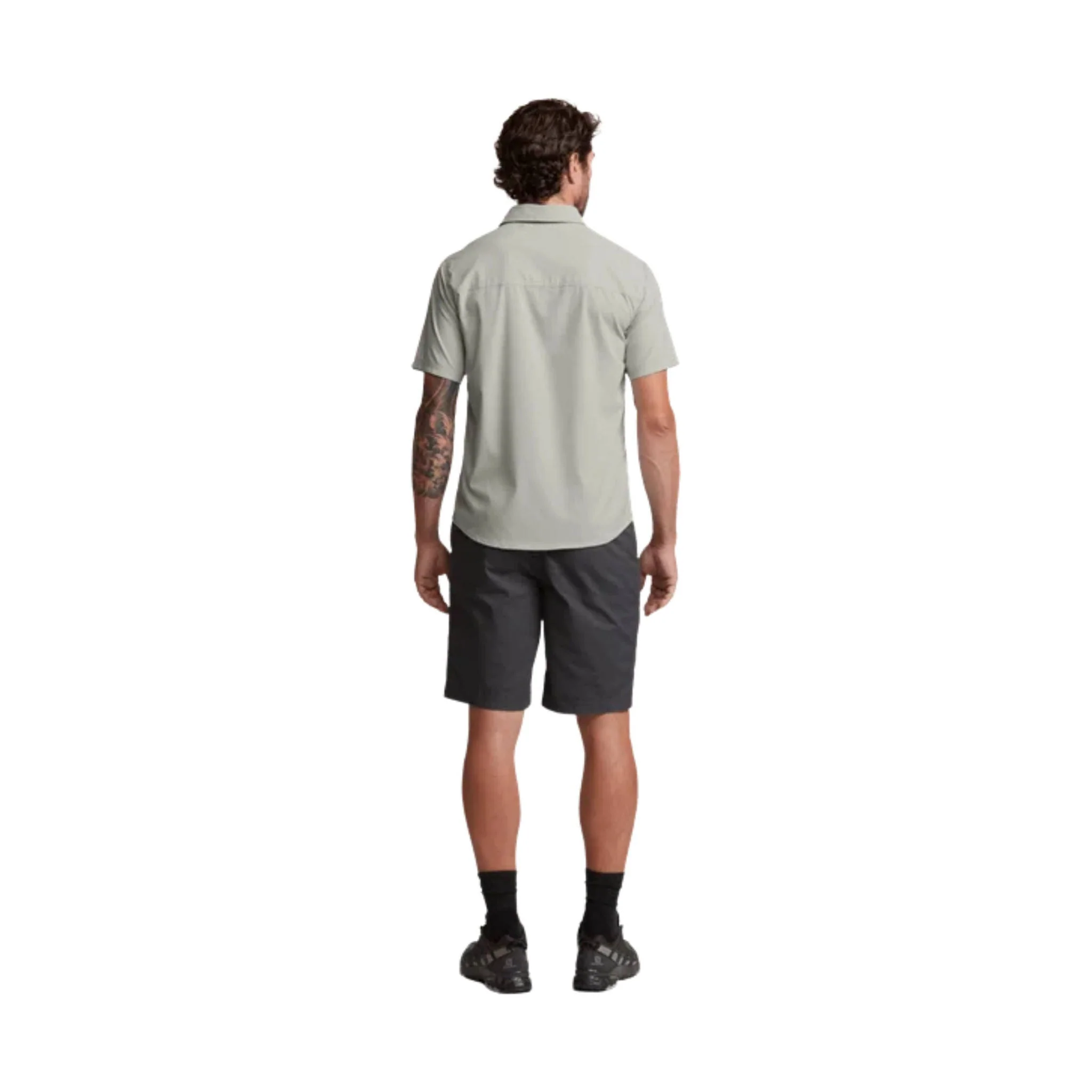 Sitka Men's Mojave SS Shirt - Field Gray Grid - Image 3