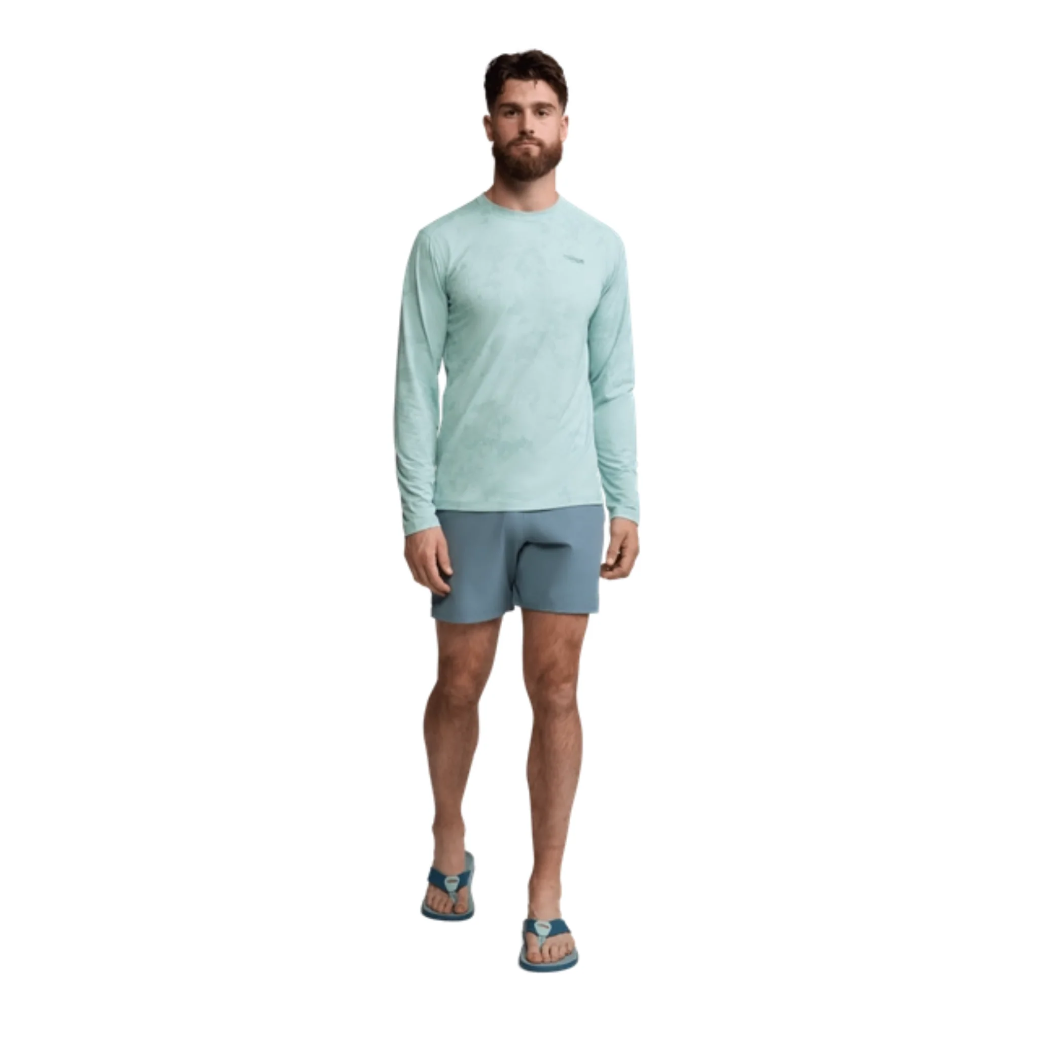 Sitka Men's Radiant LS Crew - Saltwater Blue Camo
