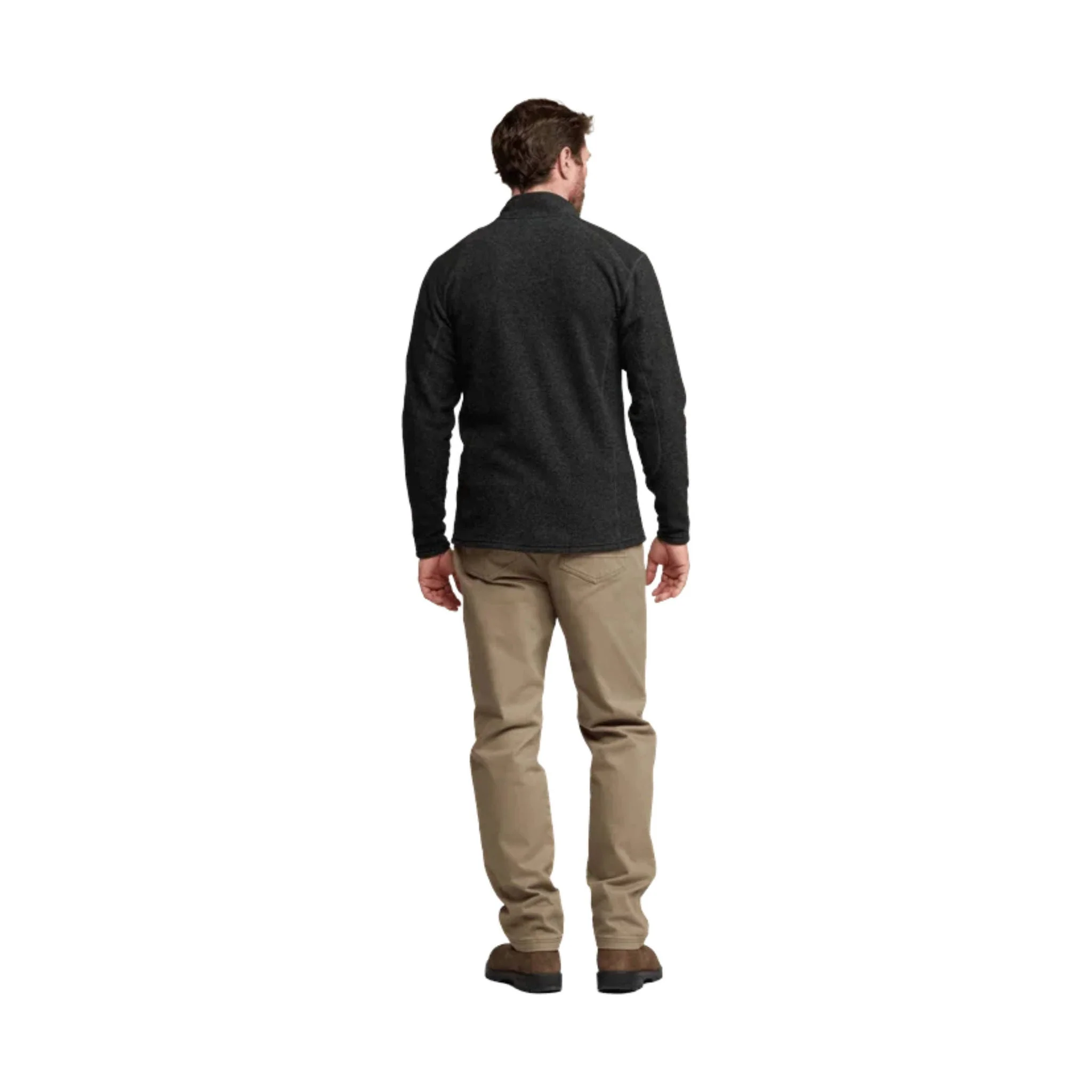 Sitka Men's Snowcrest Half Zip Fleece Pullover - Black Heather - Image 3
