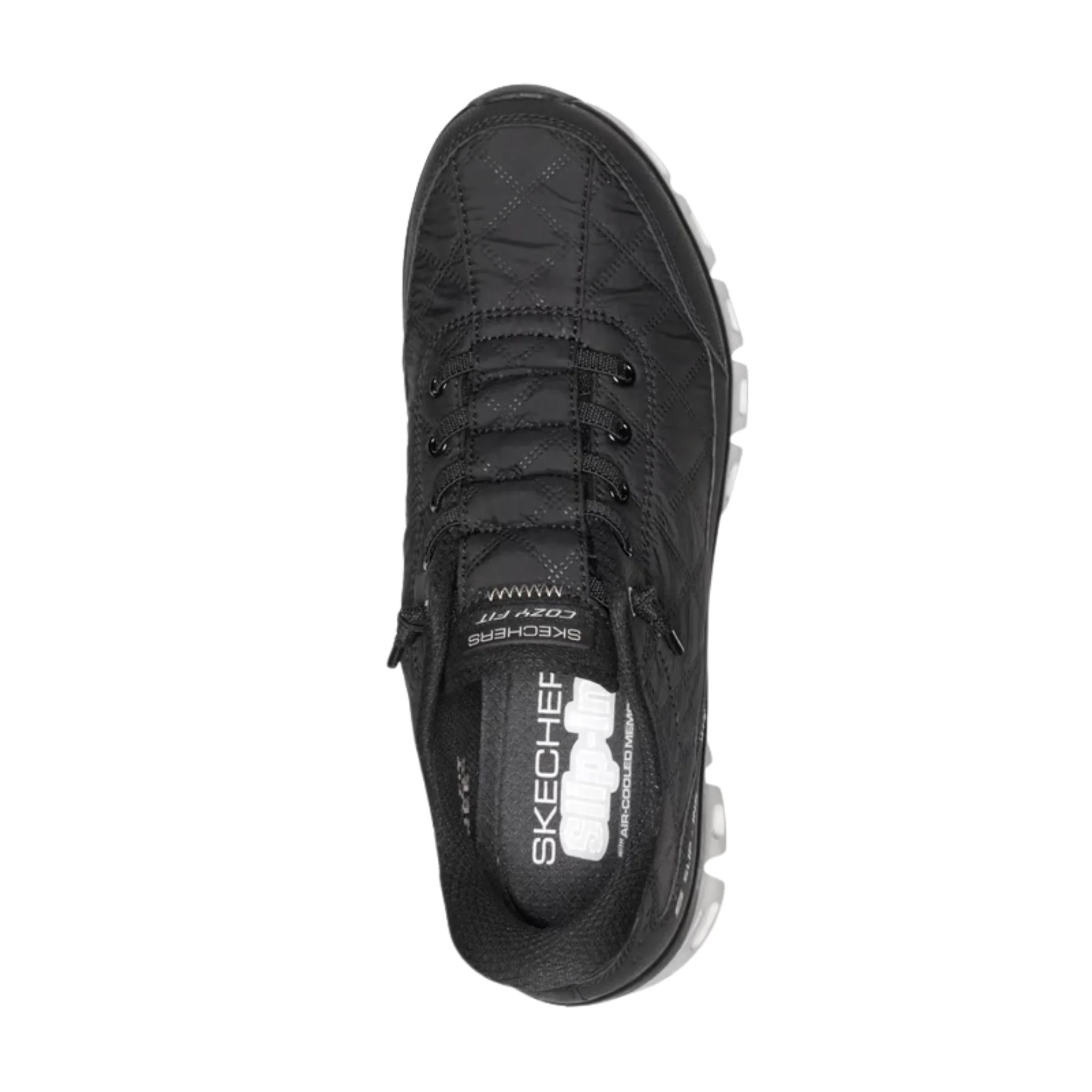 Skechers Women's Slip In Glide Step Cozy Shoes - Black/Natural - Image 3