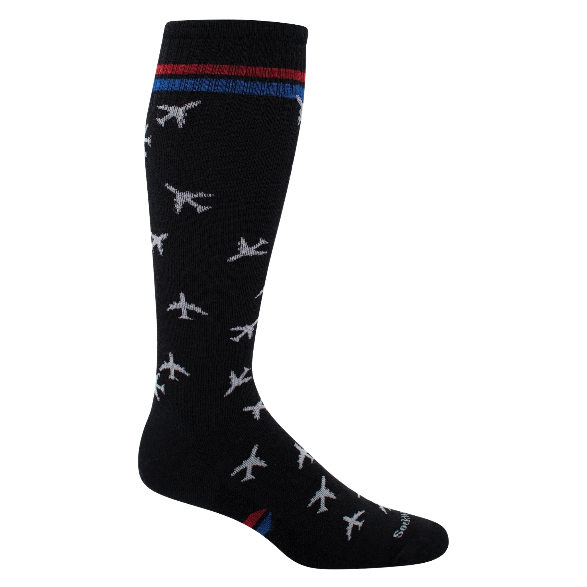 SockWell Men's Lifestyle Compression In Flight Socks - Black