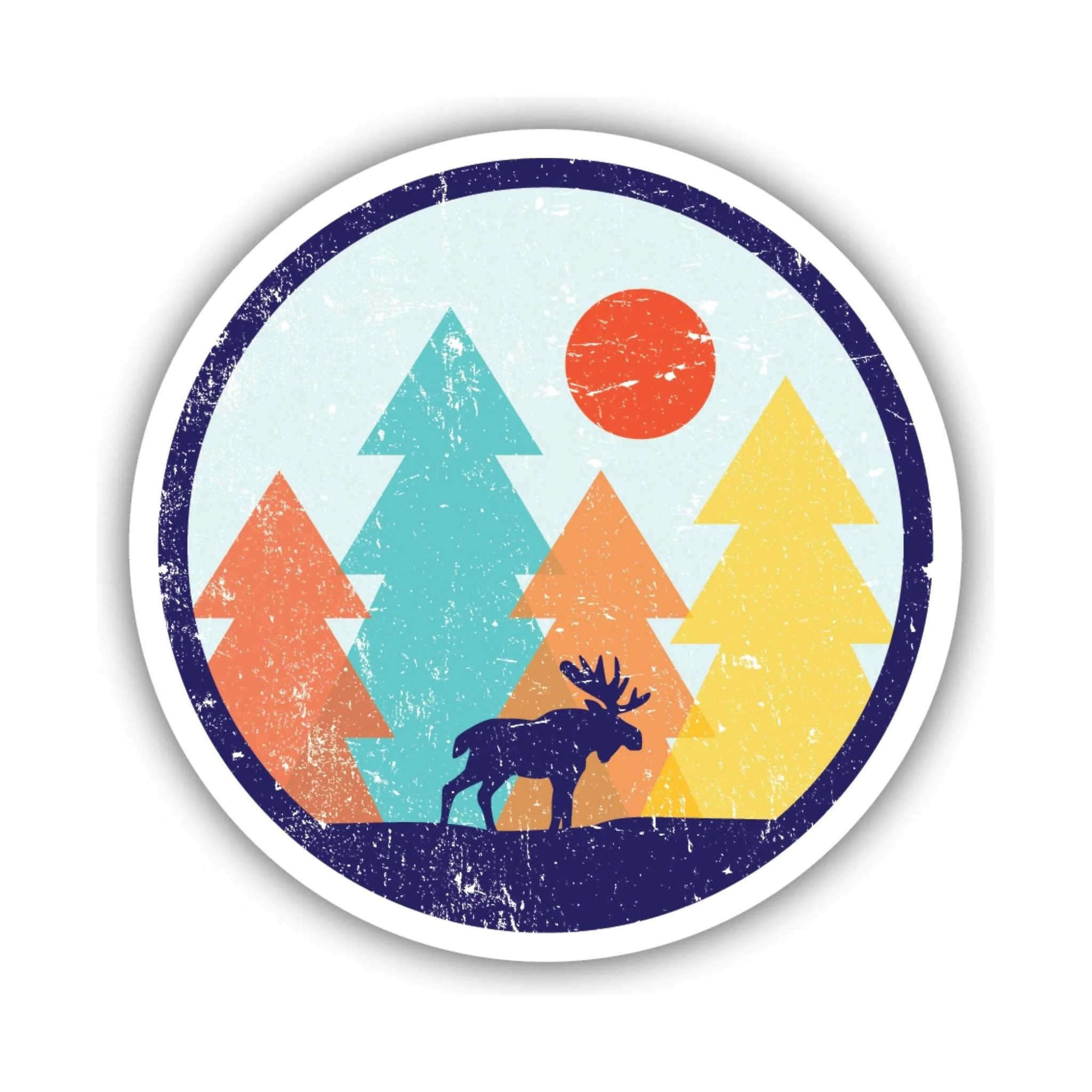 Sticker Northwest Moose and Trees