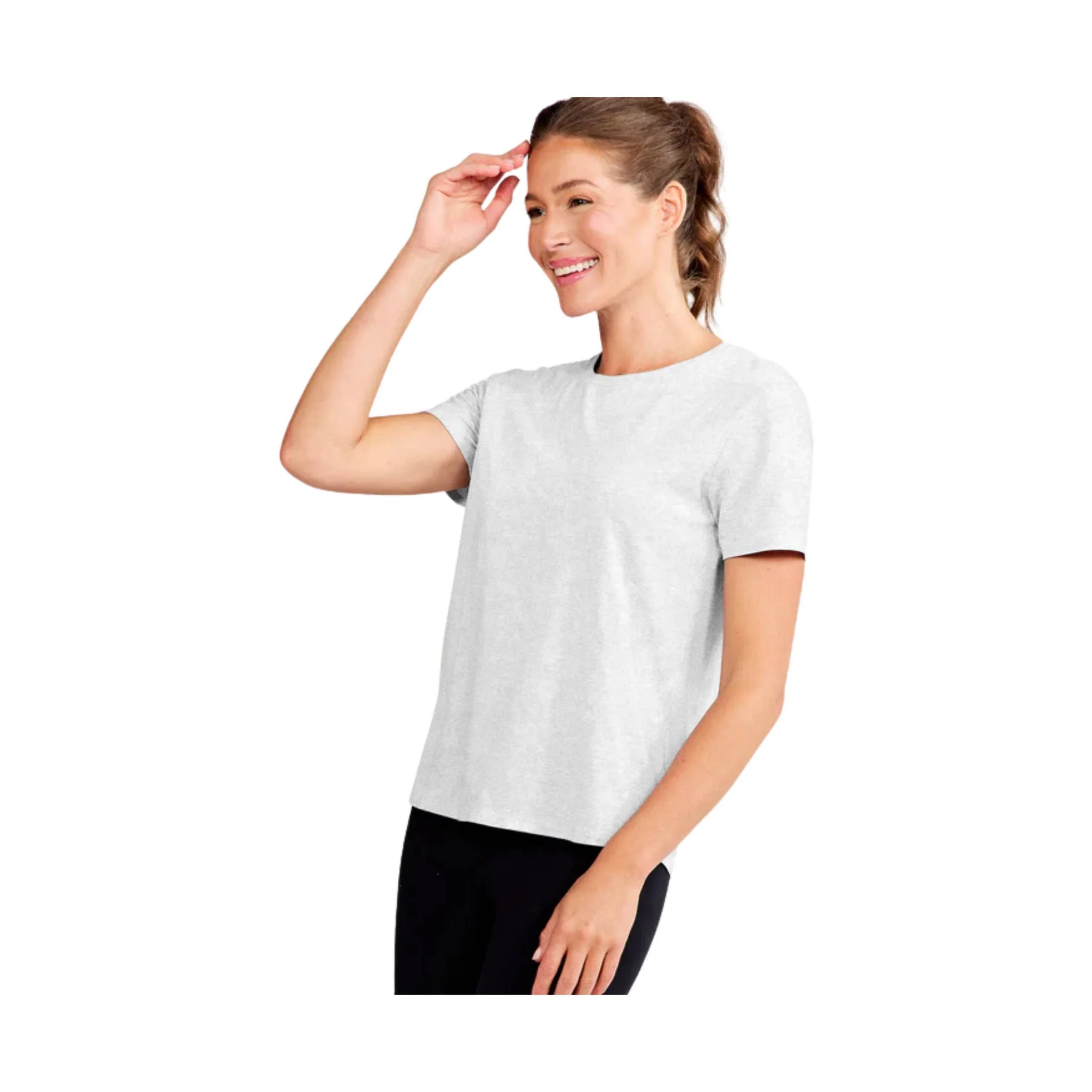 Tasc Women's All Day Short Sleeve T Shirt - Light Grey Heather - Image 2