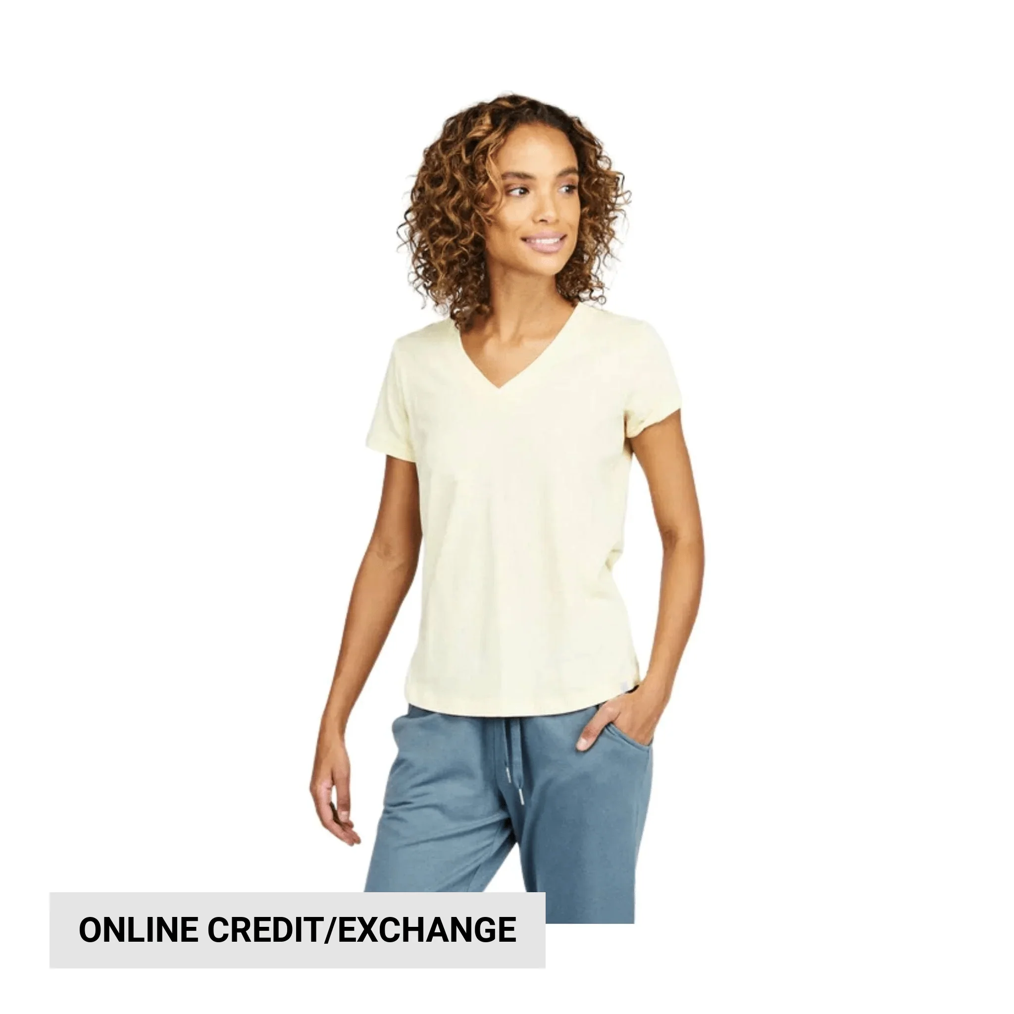 Tasc Women's Nola V Neck Tee - Daisy Yellow