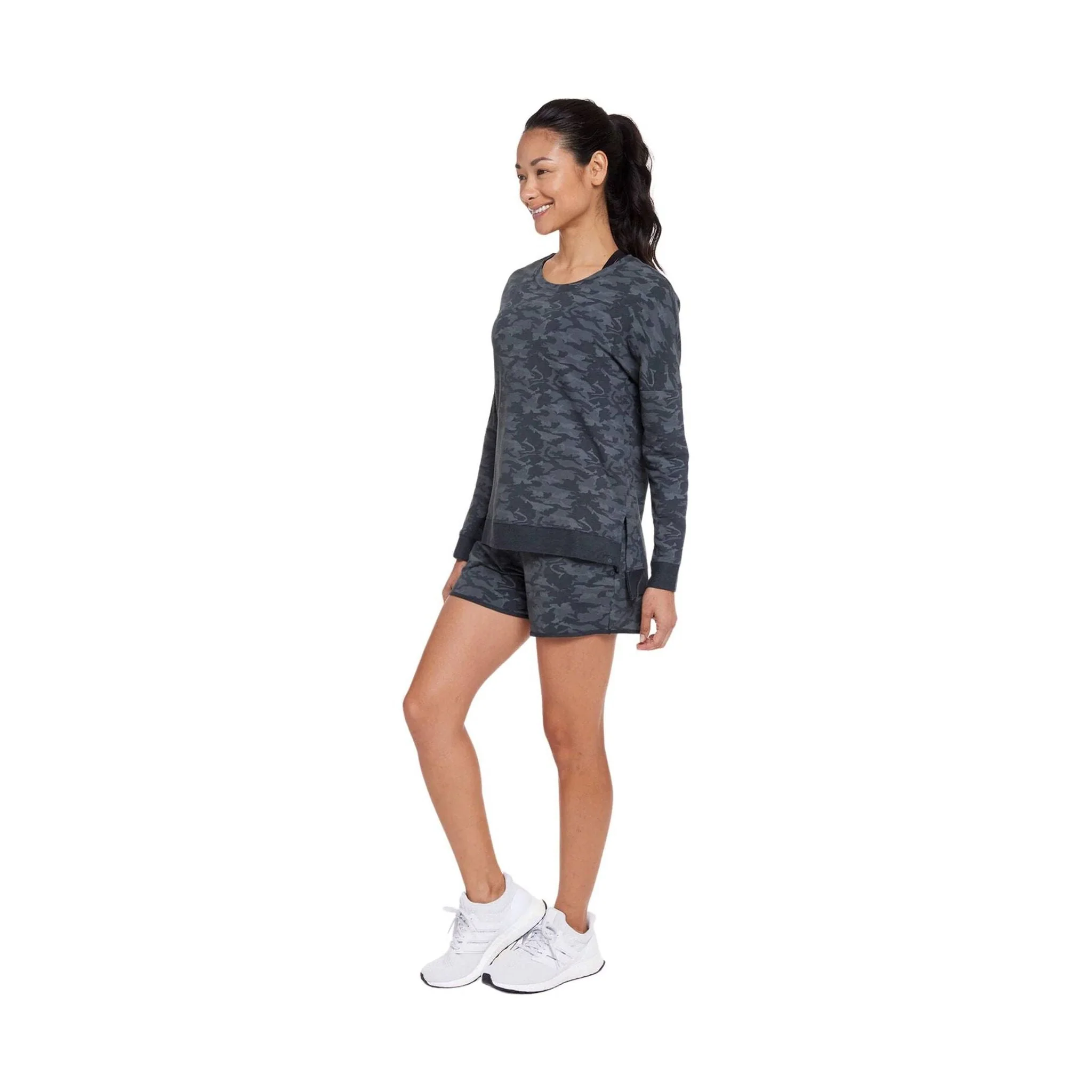 Tasc Women's Riverwalk French Terry Casual Sweatshirt - Gunmetal Camo - Image 2
