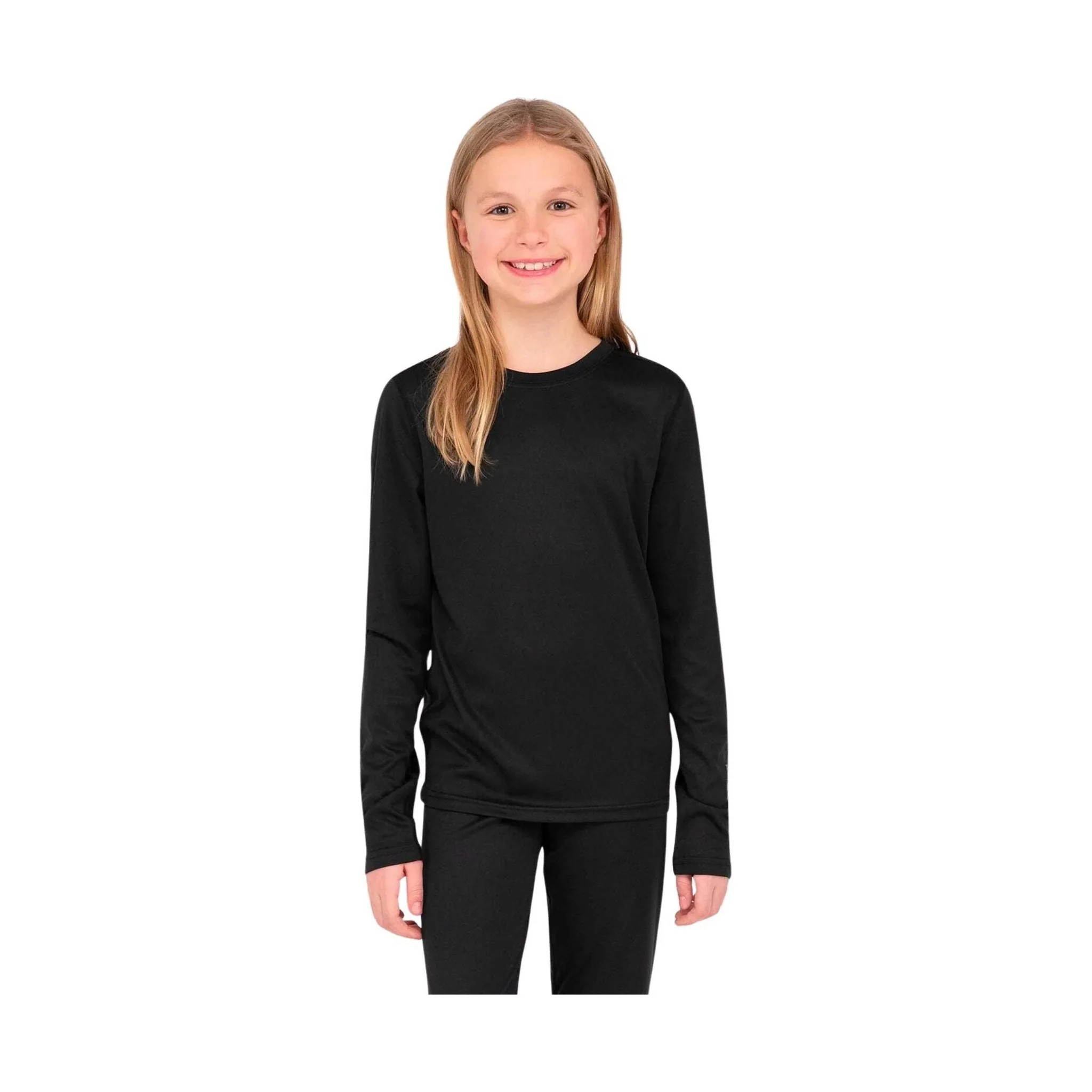 Terramar Kids' Thermapeak 2.0 Baselayer Crew - Black - Image 3
