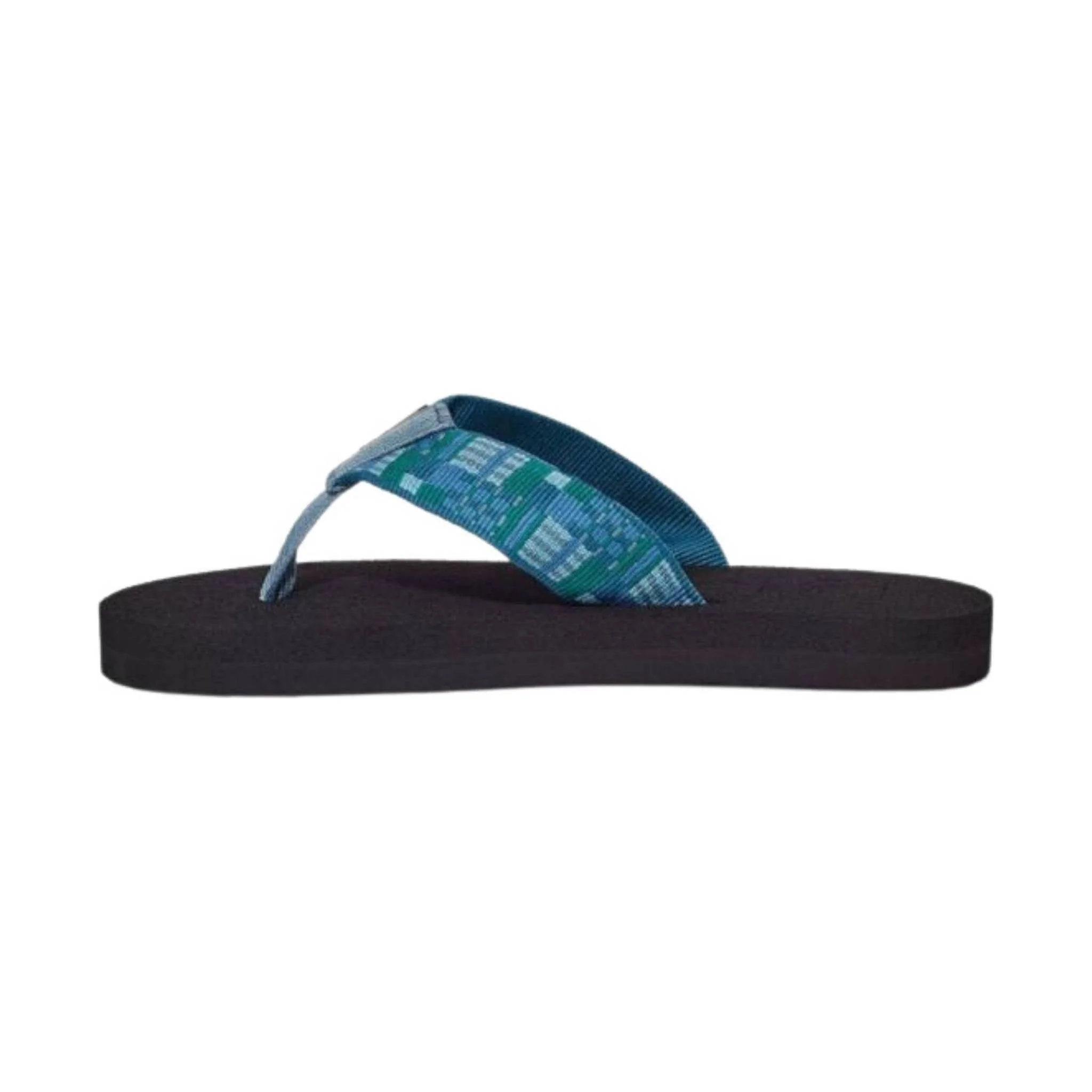 Teva Little Kids' Mush II Flip Flop- Summer Patchwork Blue Coral - Image 3