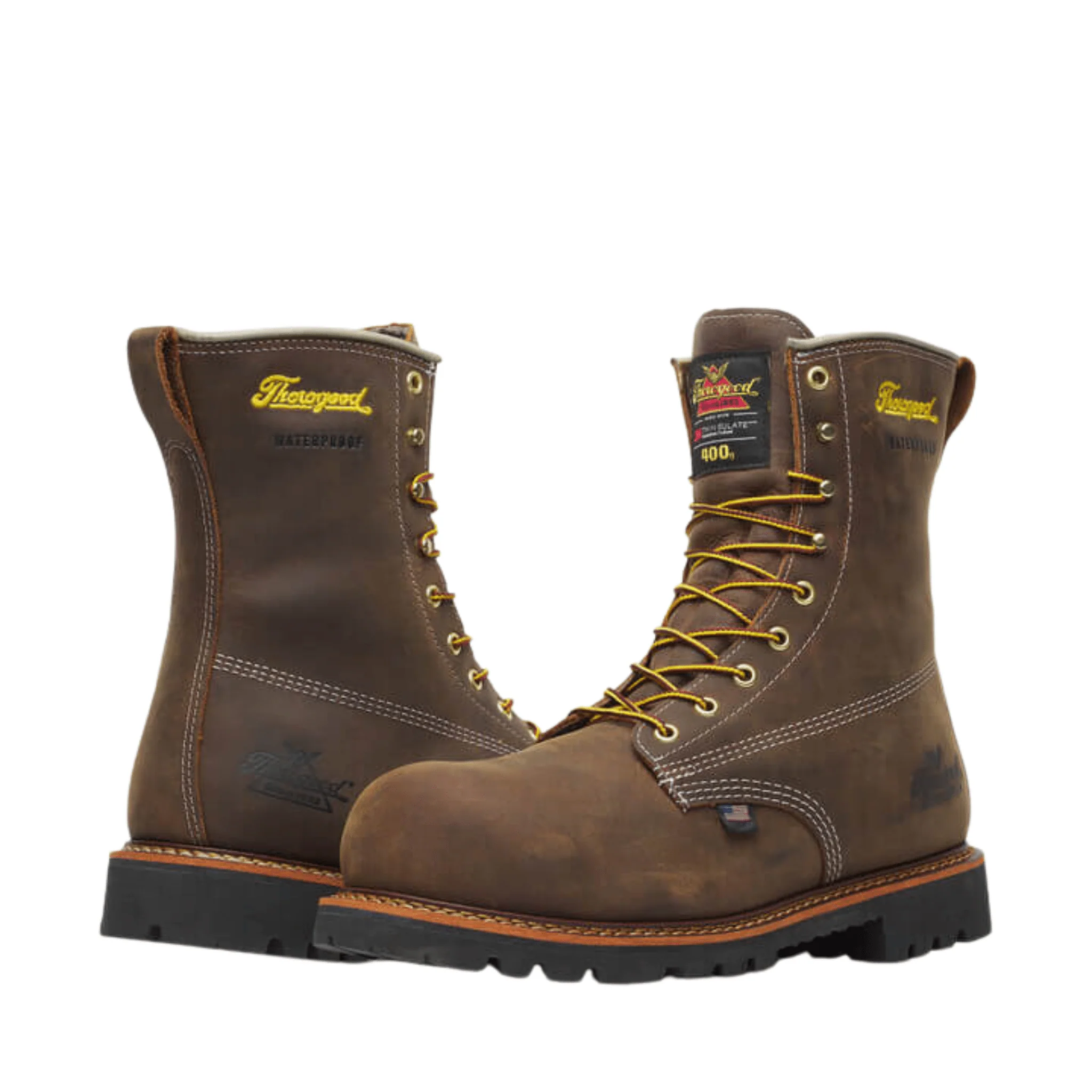 Thorogood Men's American Legacy Waterproof 400G Insulated 8 Inch Nano Composite Toe Work Boot - Crazy Horse - Image 3