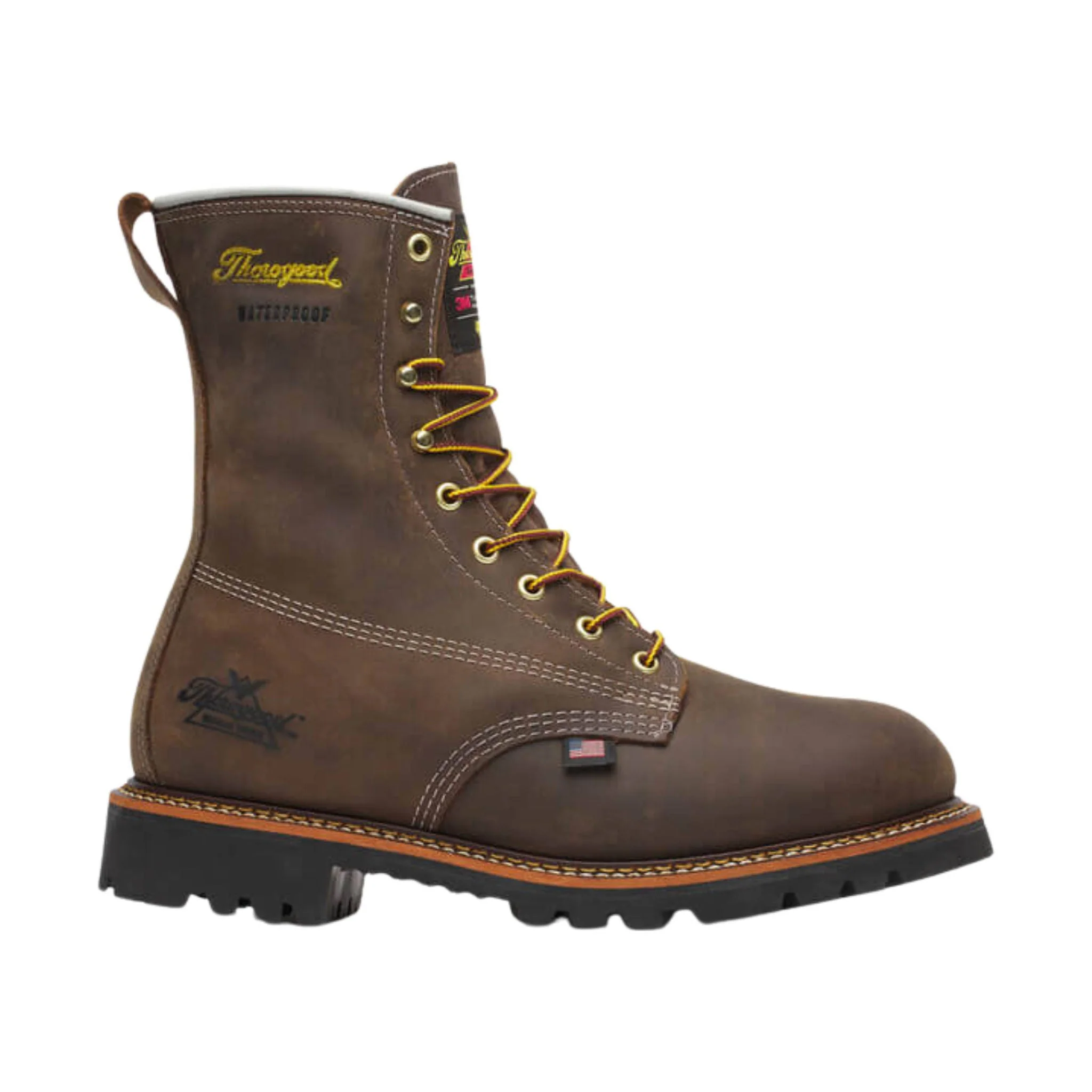 Thorogood Men's American Legacy Waterproof 400G Insulated 8 Inch Work Boot - Crazy Horse
