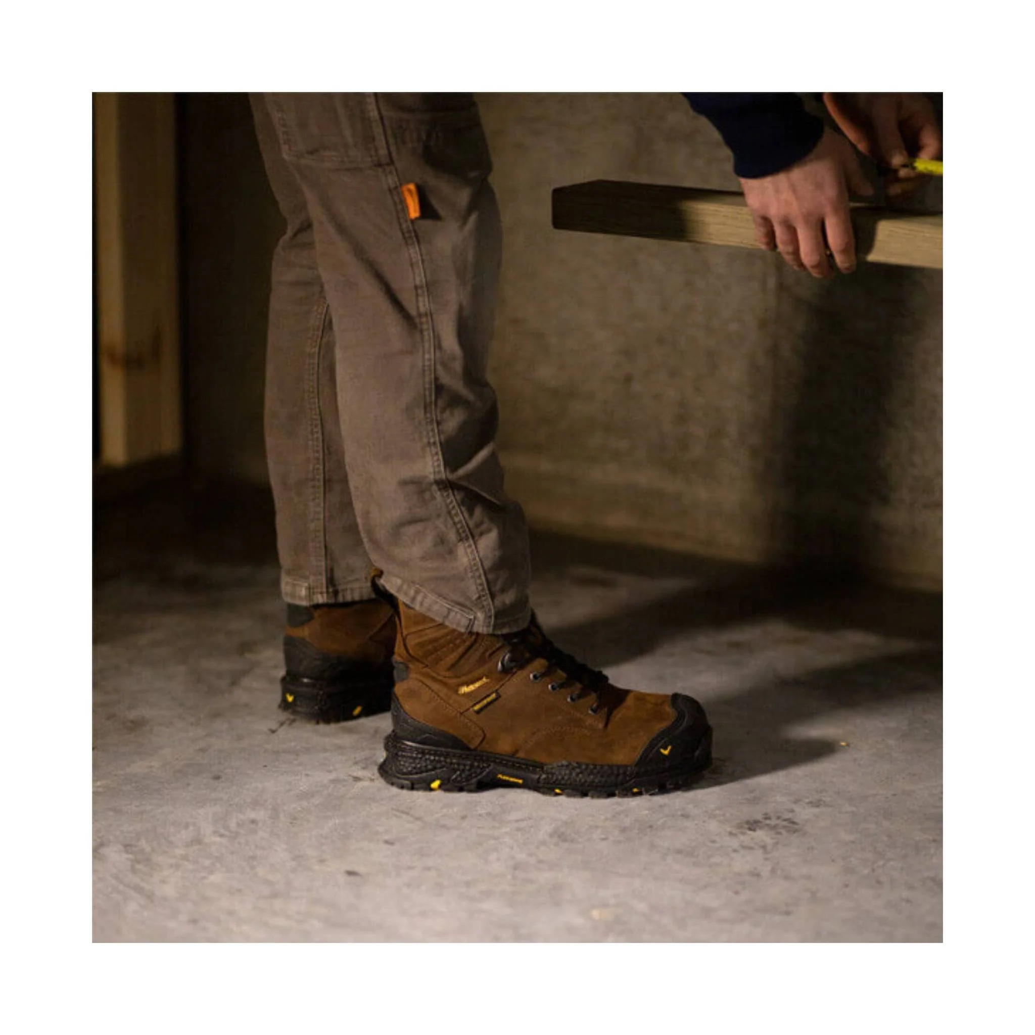 Thorogood Men's Infinity FD 8 Inch Studhorse Insulated Waterproof Composite Toe Work Boot - Brown/Black/Yellow - Image 4