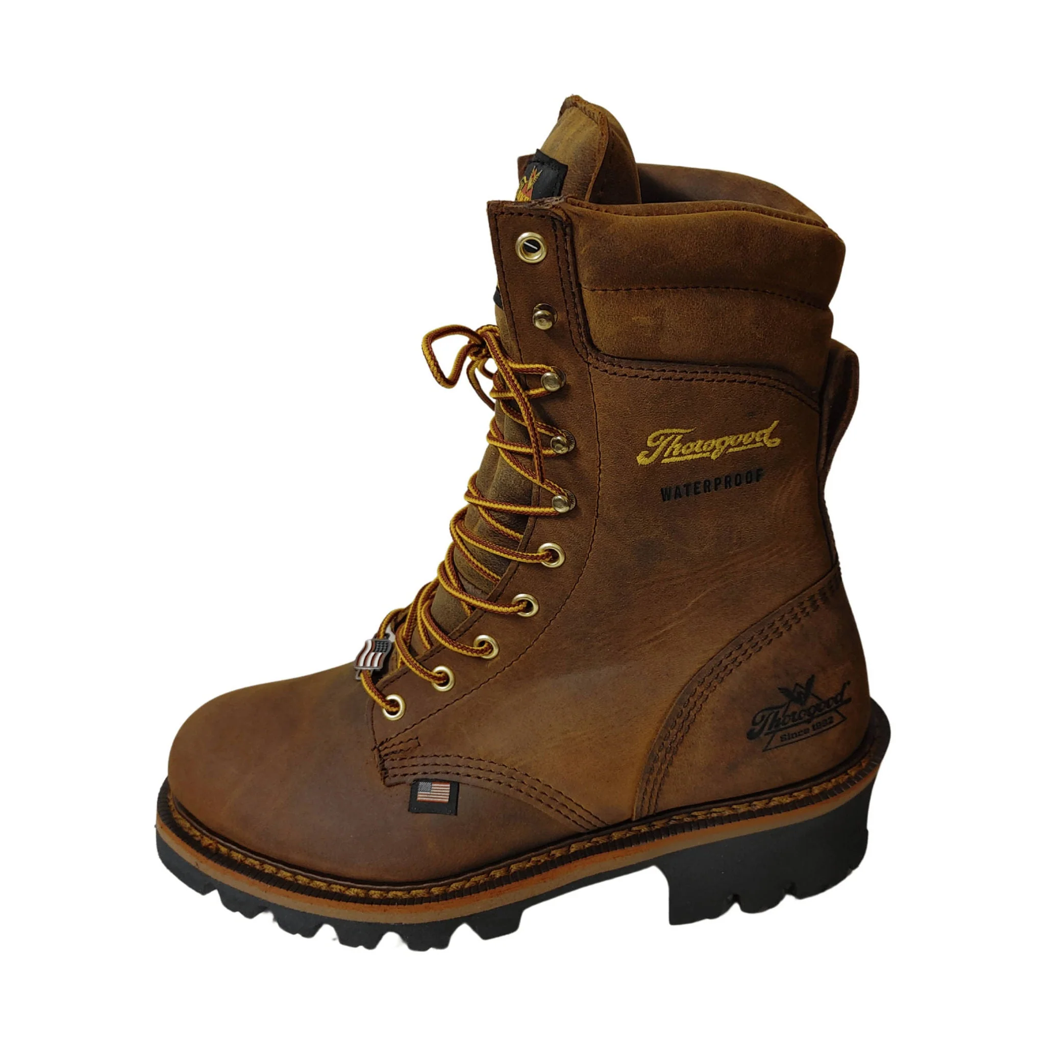 Thorogood Men's Logger 9 Inch 400g Insulated Waterproof Work Boot - Brown - Image 3