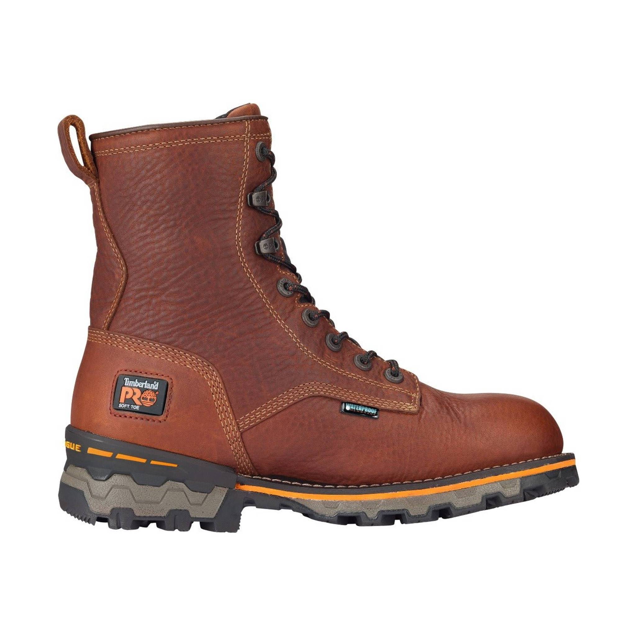Timberland Pro Men's 8 Inch Boondock Lace Up Soft Toe Waterproof Work Boot - Brown - Image 2