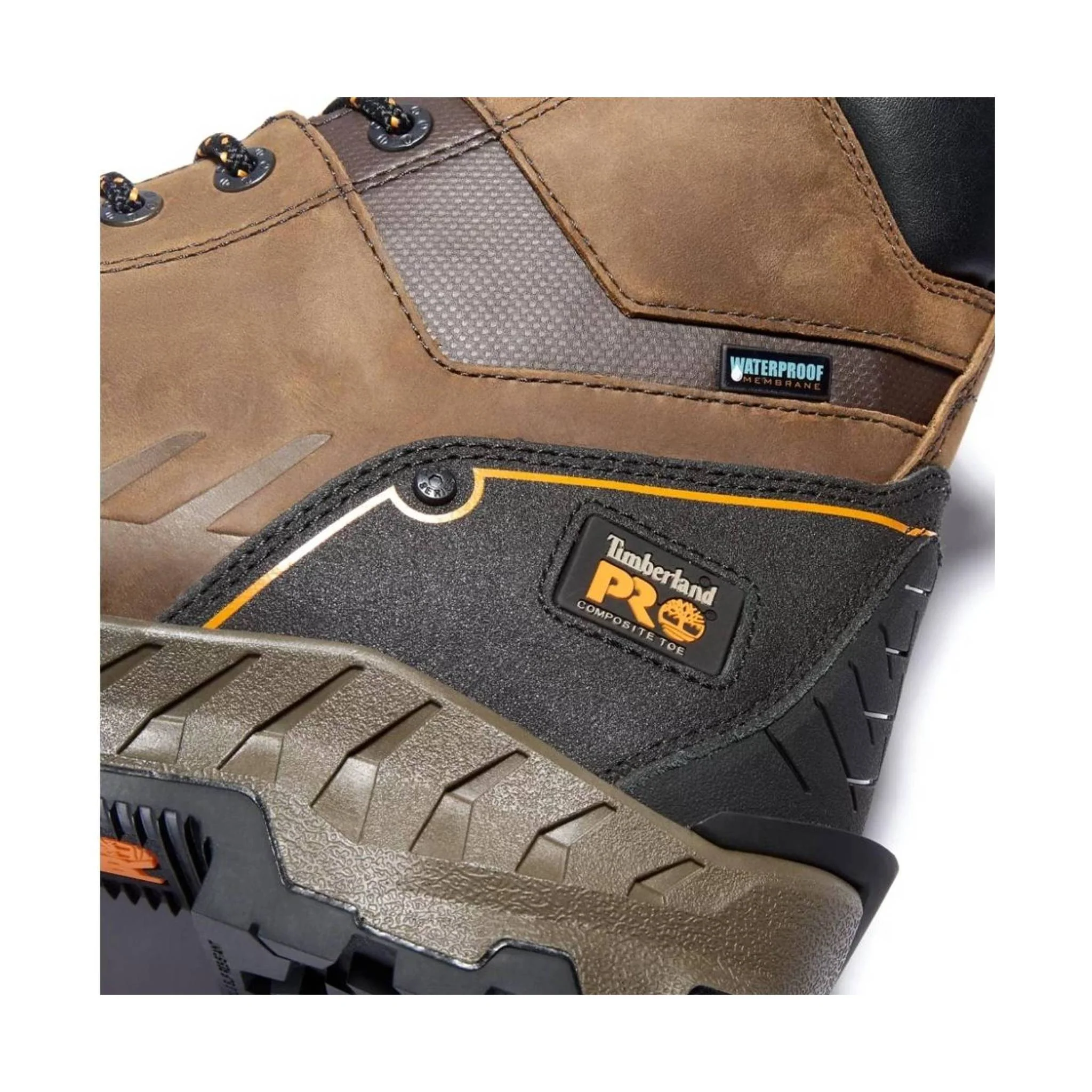 Timberland Pro Men's Work Summit 8 Inch Composite Toe Work Boot - Distressed Brown Full-Grain - Image 3