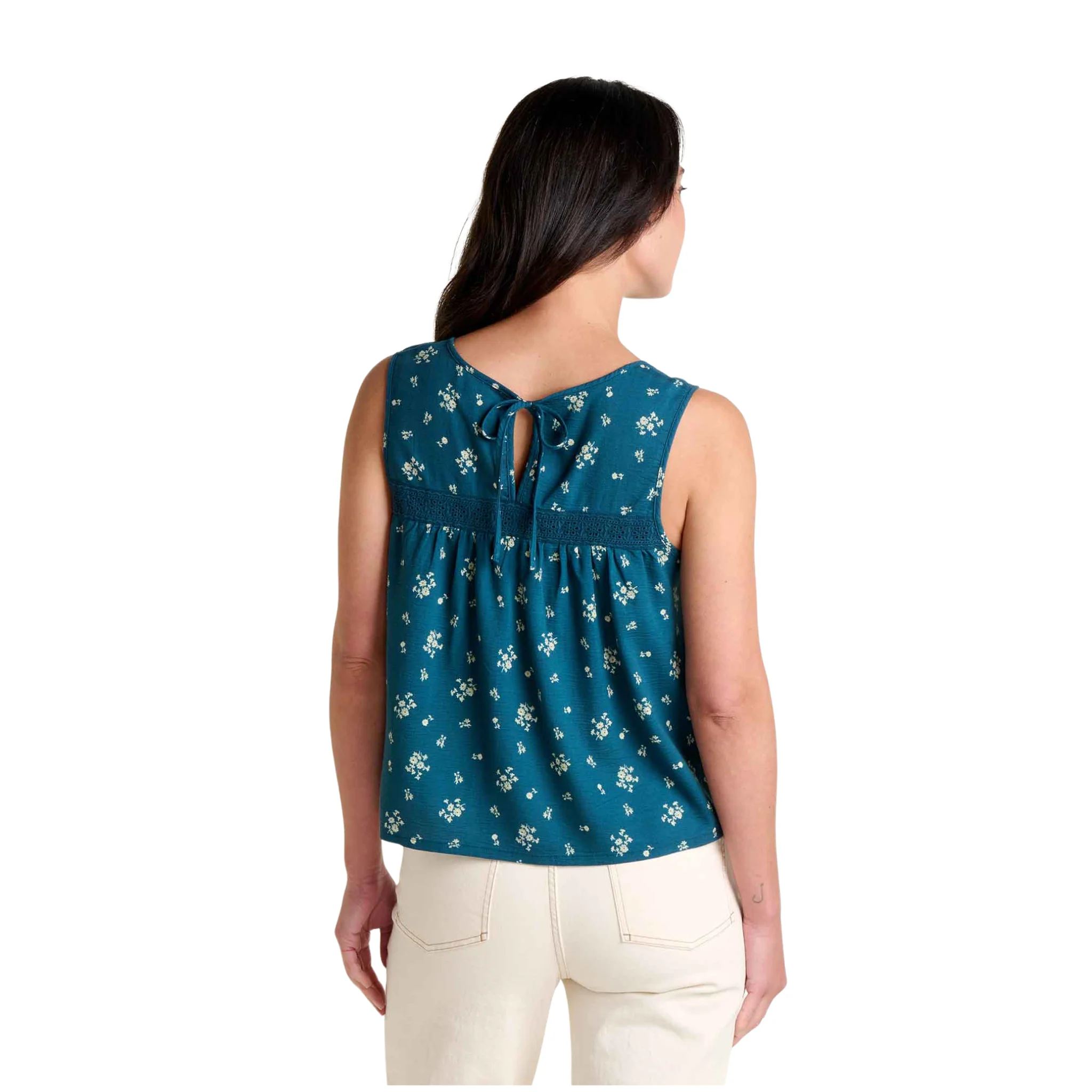 Toad & Co Women's Manzana Pin Tuck Tank - Midnight Print - Image 2