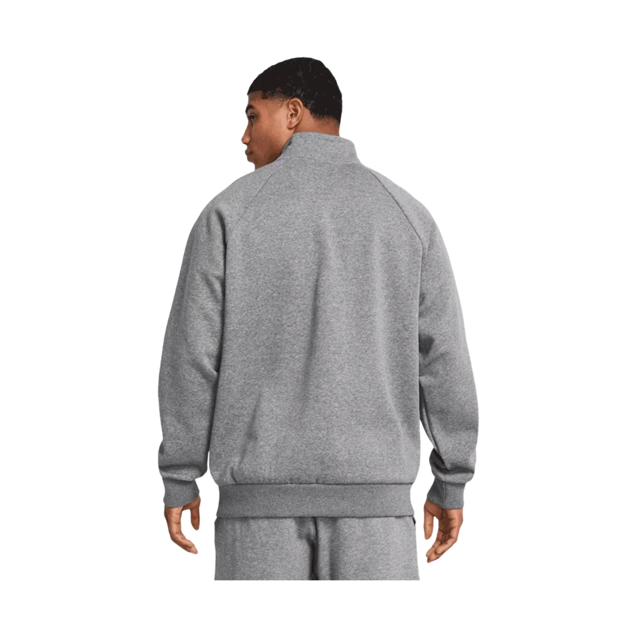 Under Armour Men's Rival Fleece Quarter Zip - Castlerock Light Heather/White - Image 2