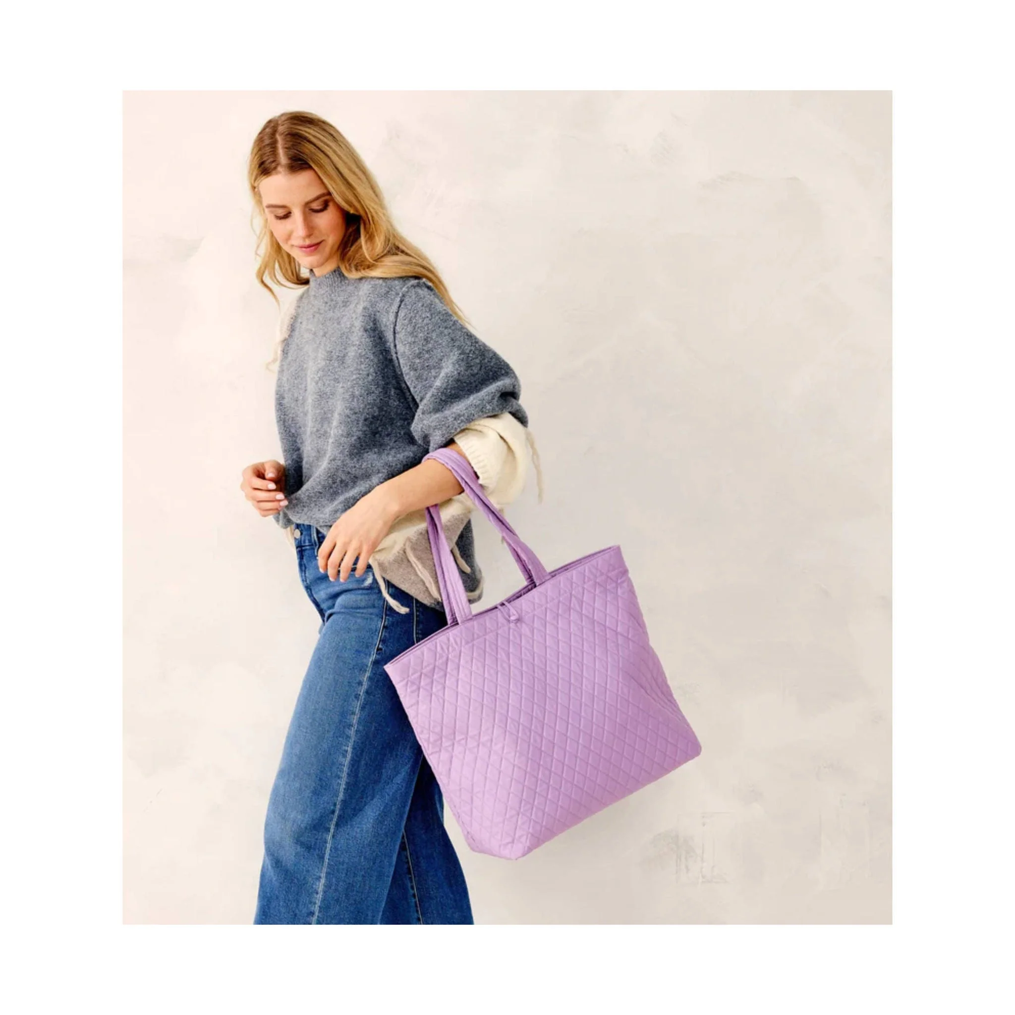 Vera Bradley Original Tote Bag - Purple Rhapsody In Premium Cotton - Image 4