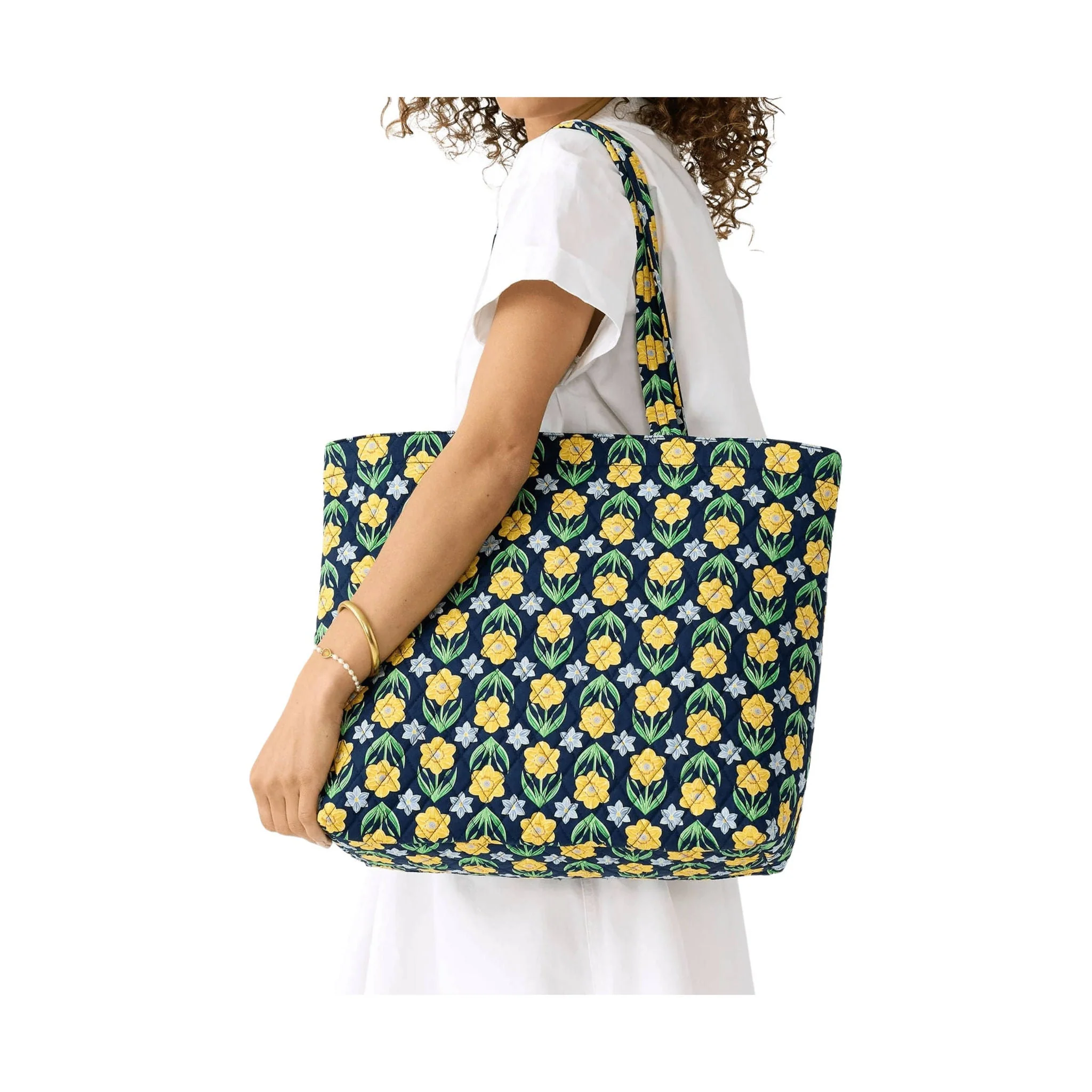 Vera Bradley Original Zip Tote - Daffodils In Premium Cotton - Image 4