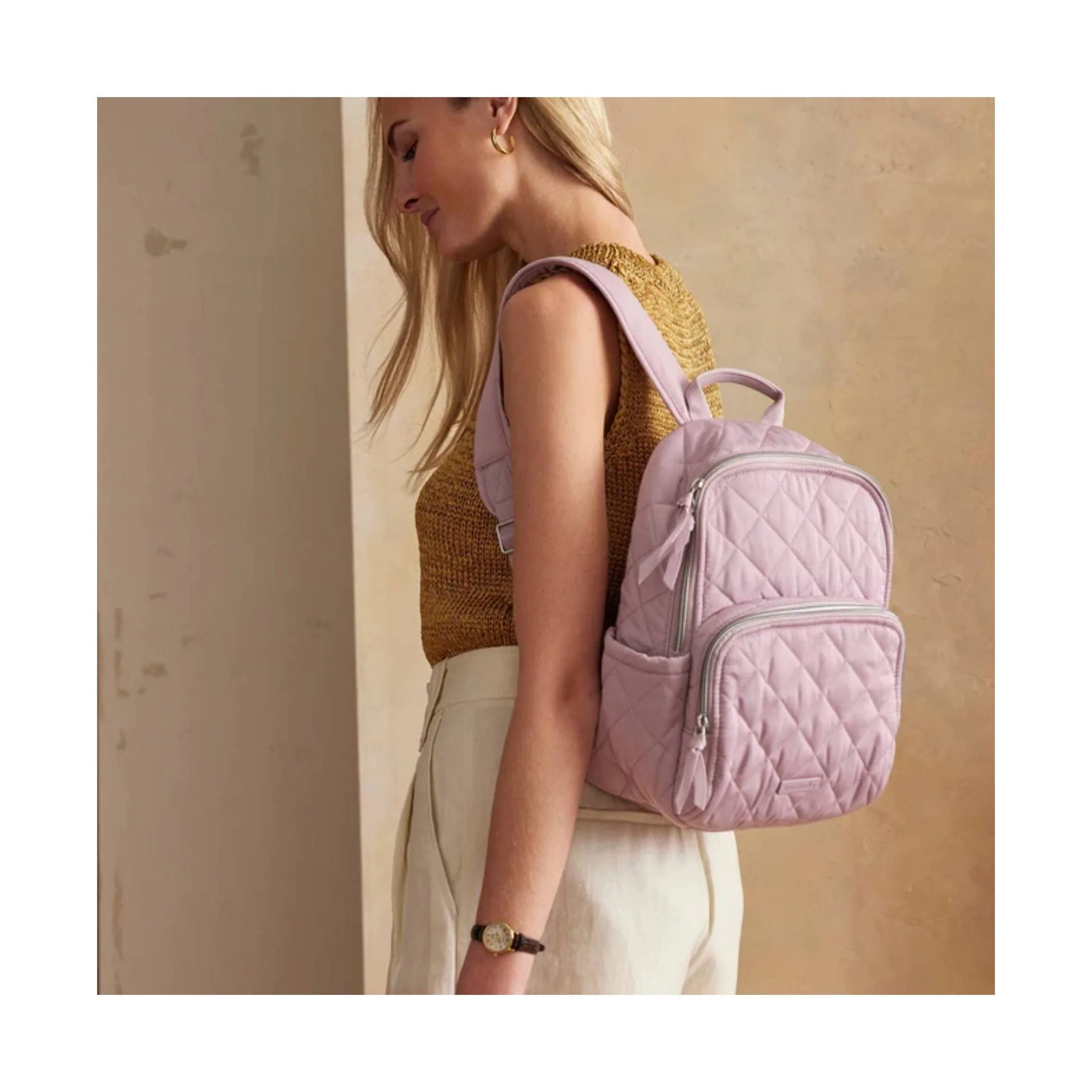 Vera Bradley Small Backpack In Performance Twill - Hydrangea Pink - Image 3