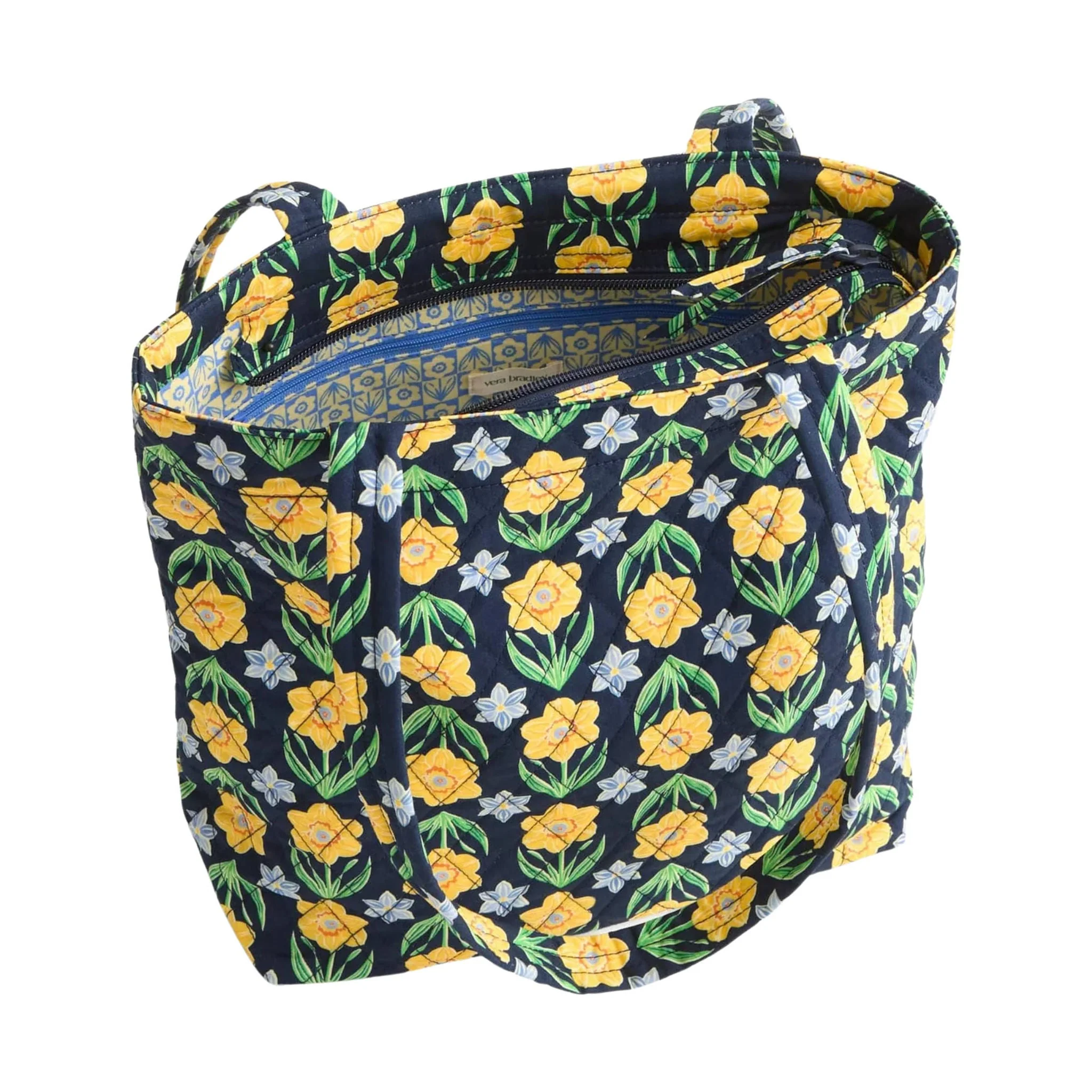 Vera Bradley Small Original Zip Tote Bag - Daffodils In Premium Cotton - Image 2