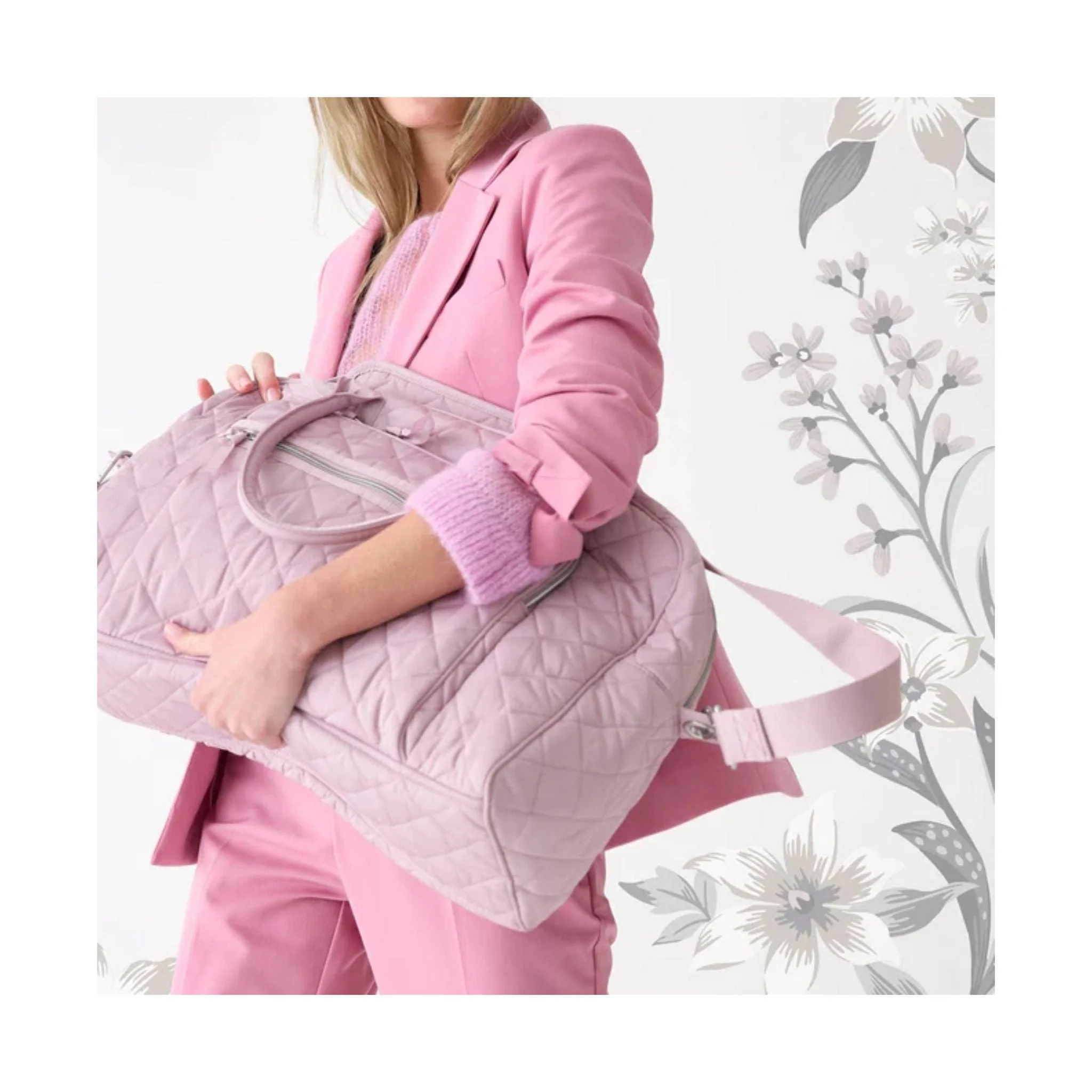 Vera Bradley Weekender Travel Bag In Performance Twill - Hydrangea Pink - Image 4