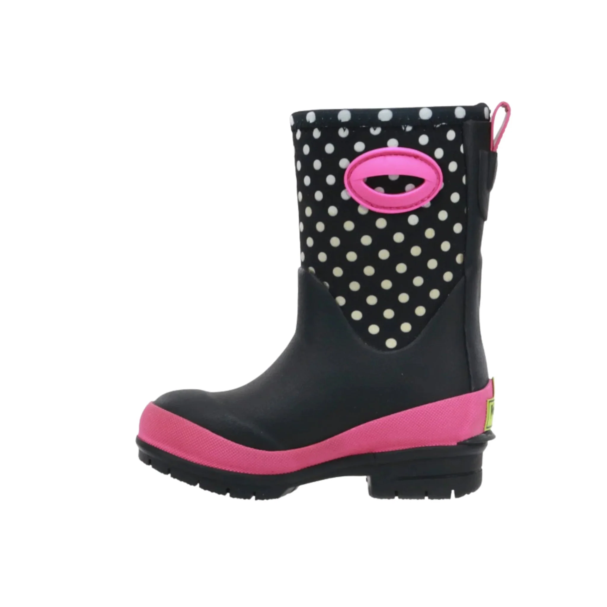 Western Chief Kids' Chloe Dot Lined Neoprene Cold Weather Boots - Black/Pink - Image 3