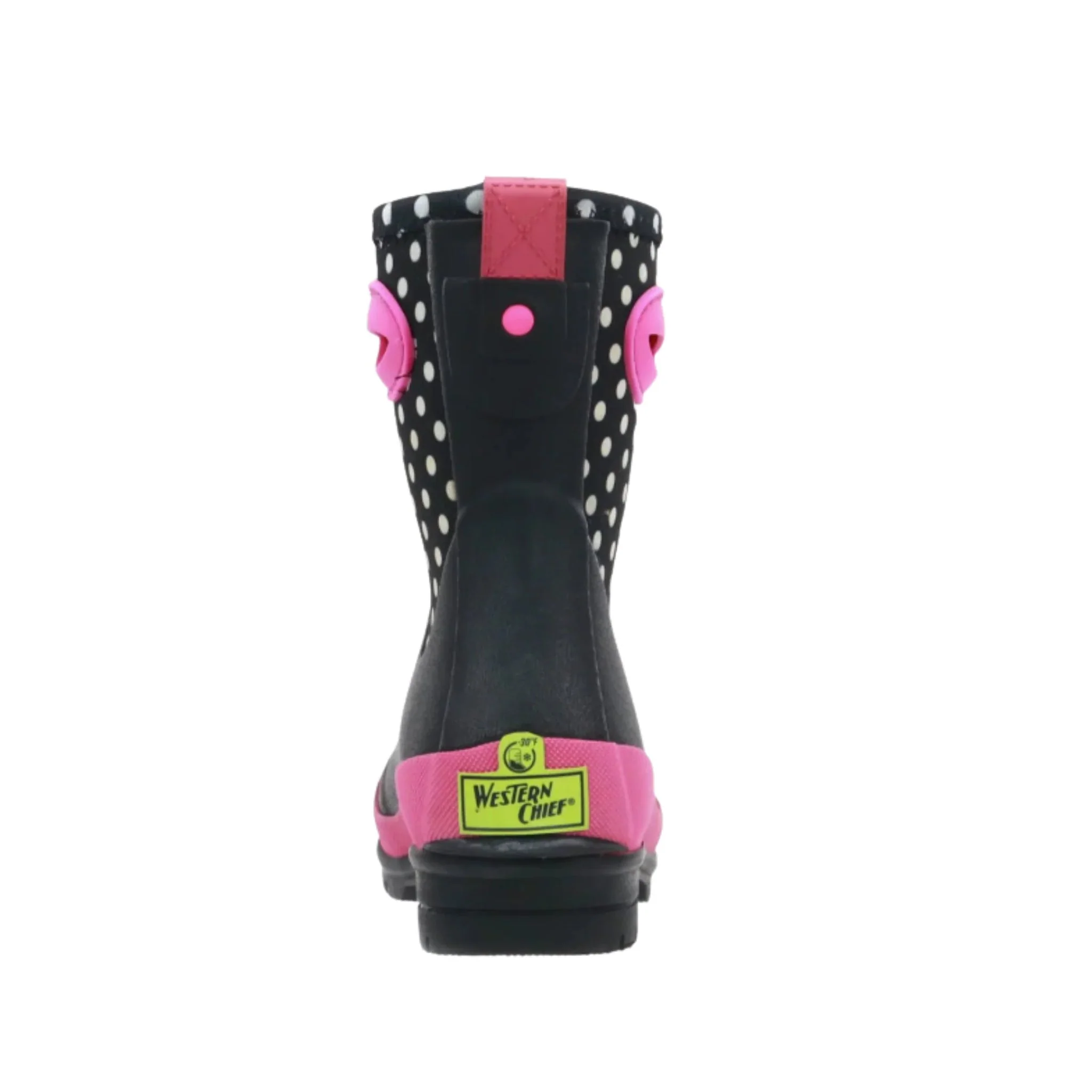 Western Chief Kids' Chloe Dot Lined Neoprene Cold Weather Boots - Black/Pink - Image 5