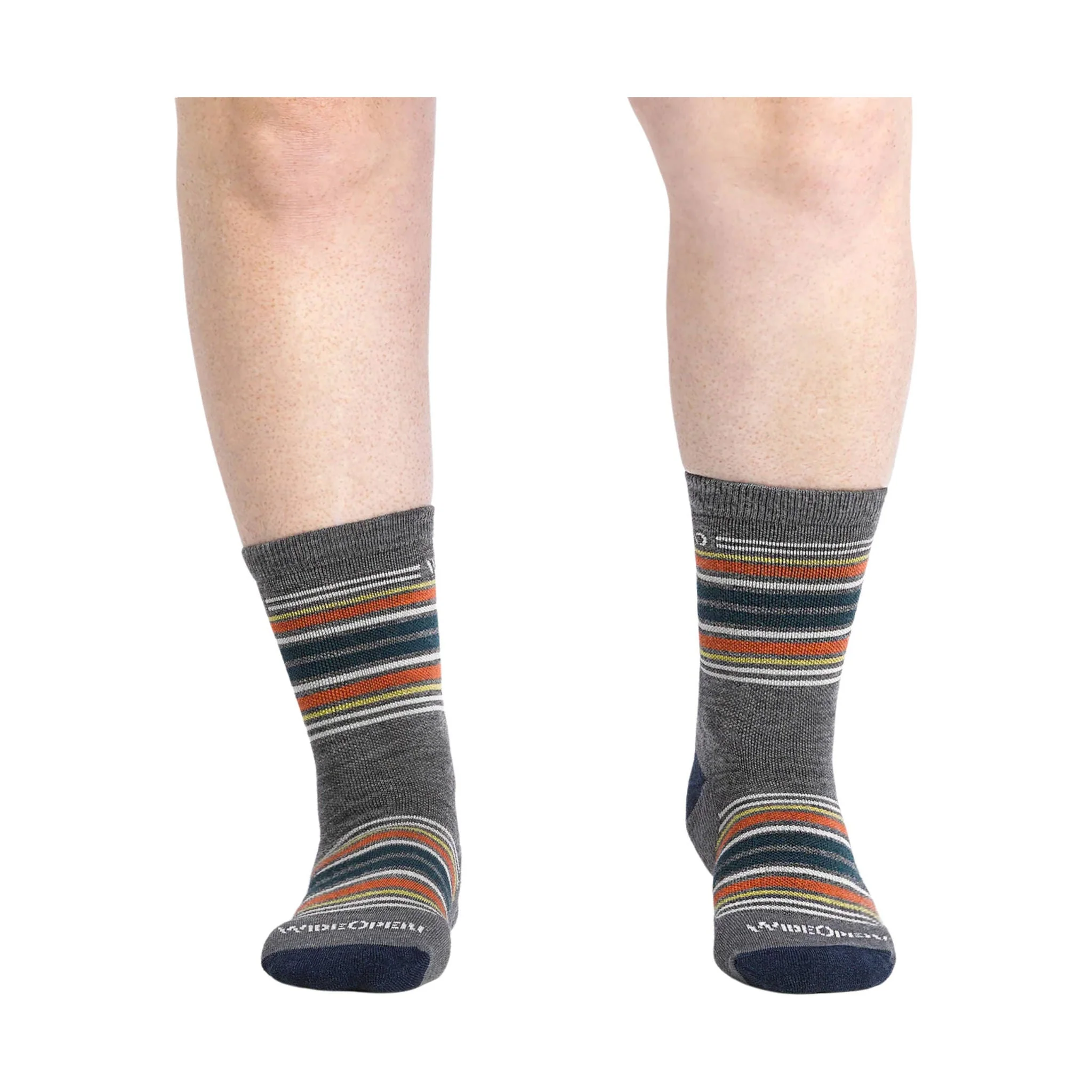 Wide Open Men's Multi Stripe Cushioned Micro Crew Socks - Gray - Image 3
