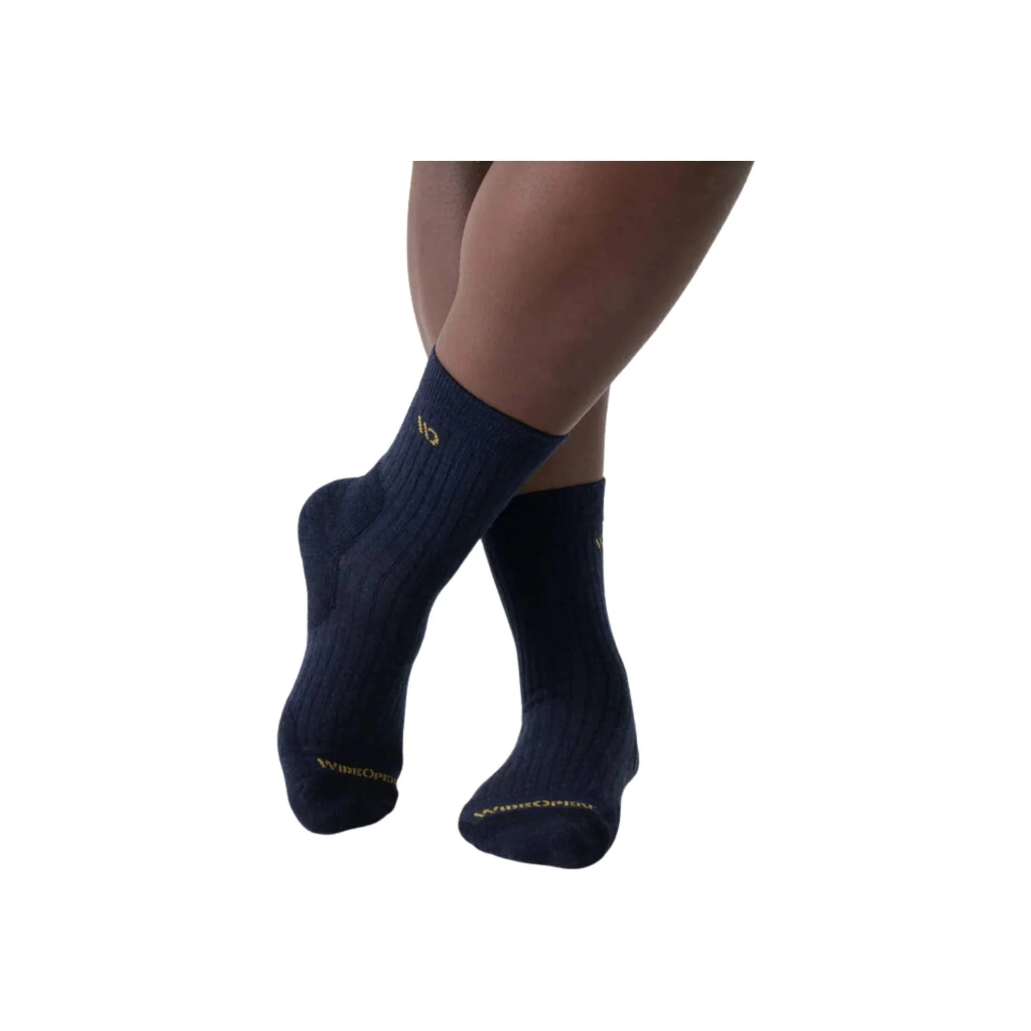 Wide Open Men's Solid Cushioned Micro Crew Socks - Denim - Image 3
