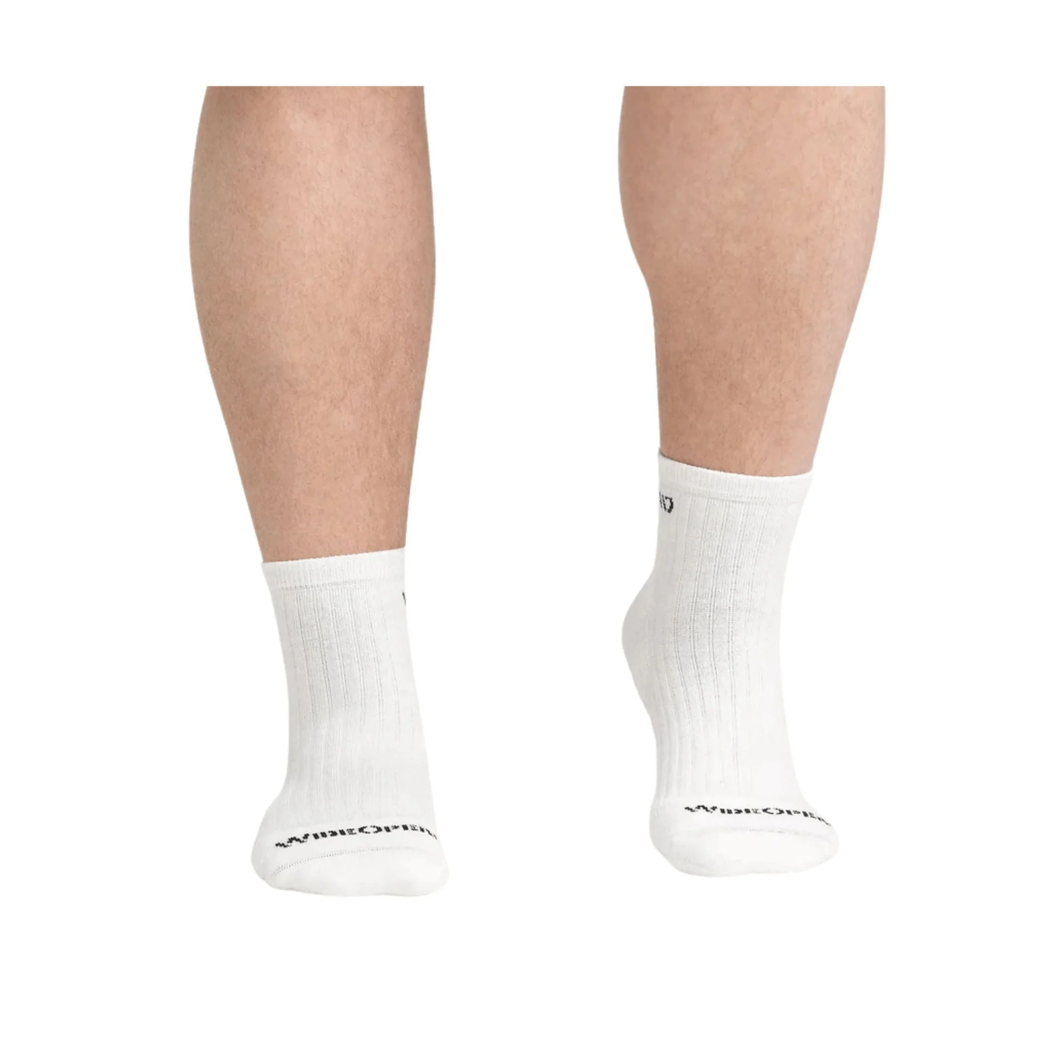 Wide Open Men's Solid Cushioned Quarter Socks - White - Image 3