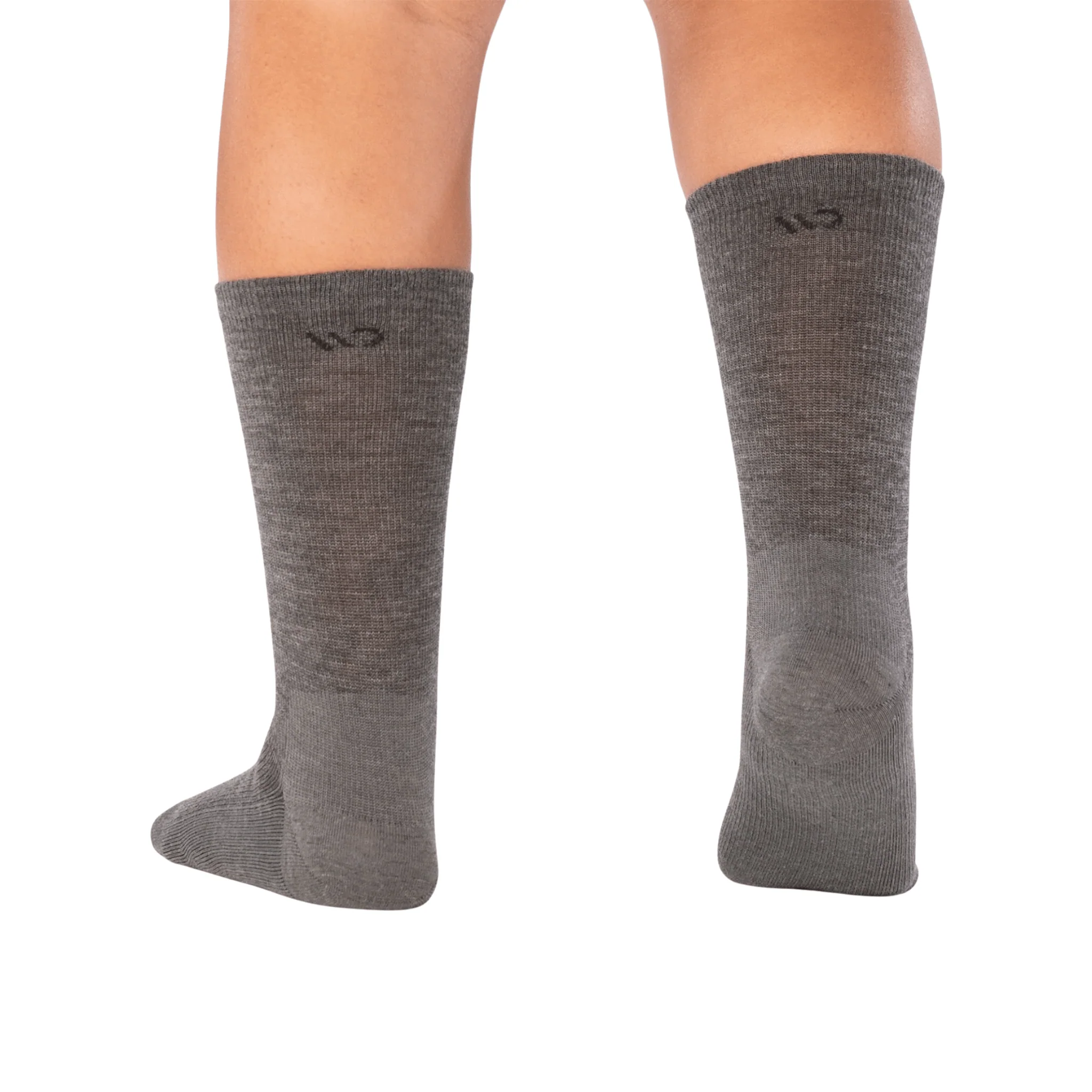 Wide Open Men's Solid Lightweight Crew Socks - Gray - Image 3