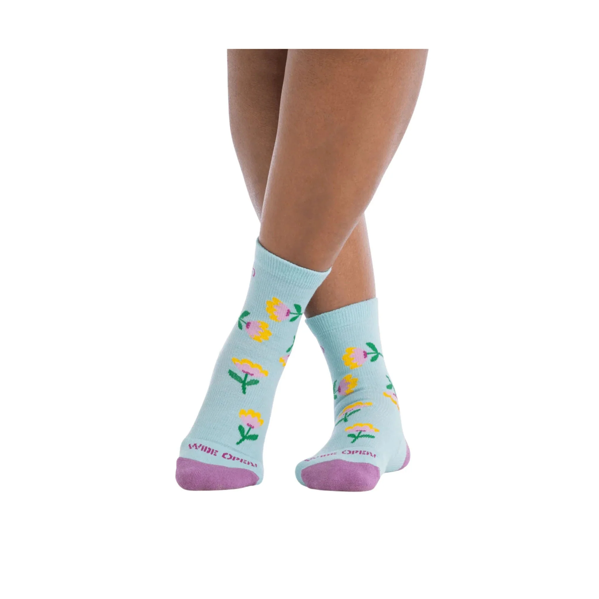 Wide Open Women's Full Bloom Cushioned Micro Crew Socks - Viola Skylight - Image 2