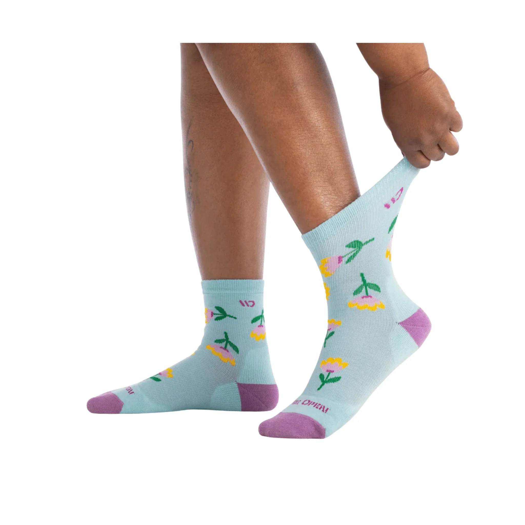 Wide Open Women's Full Bloom Cushioned Micro Crew Socks - Viola Skylight - Image 4
