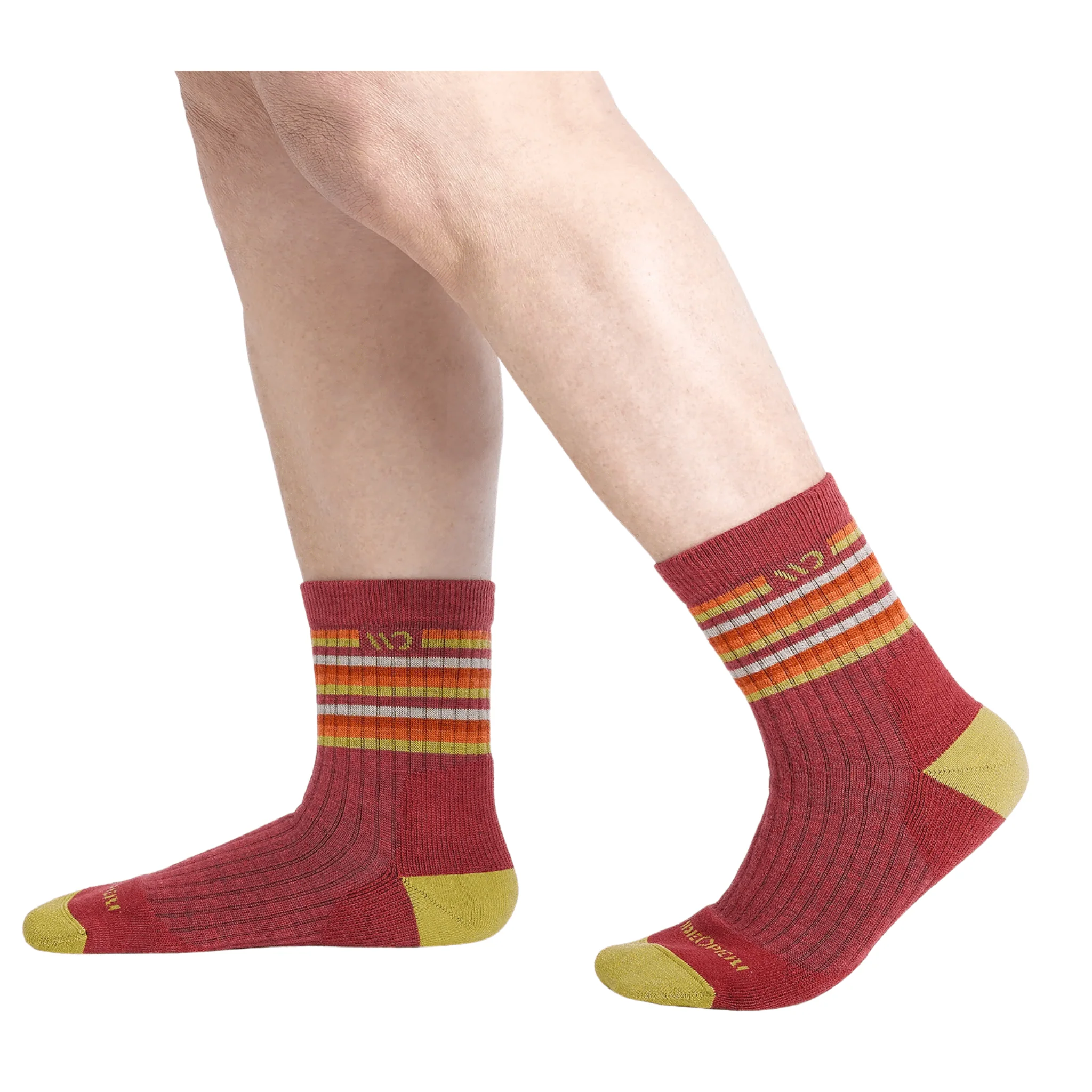 Wide Open Women's Multi Stripe Cushioned Micro Crew Socks - Cranberry - Image 2