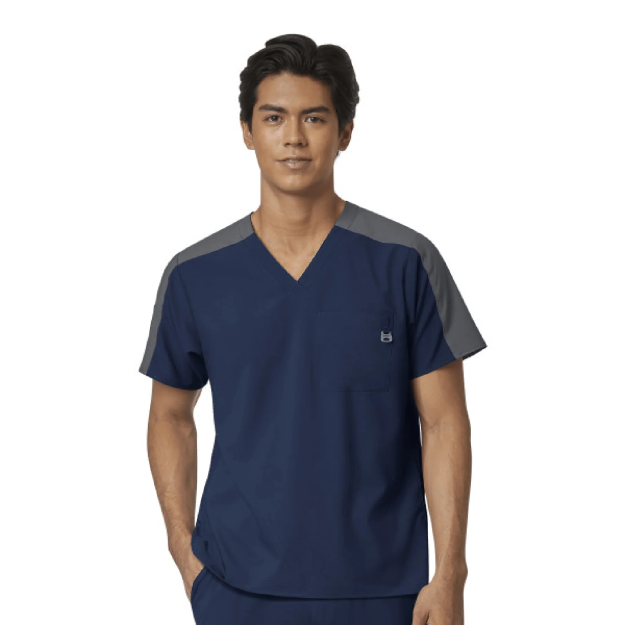Wink Men's Color Block Scrub Top - Navy