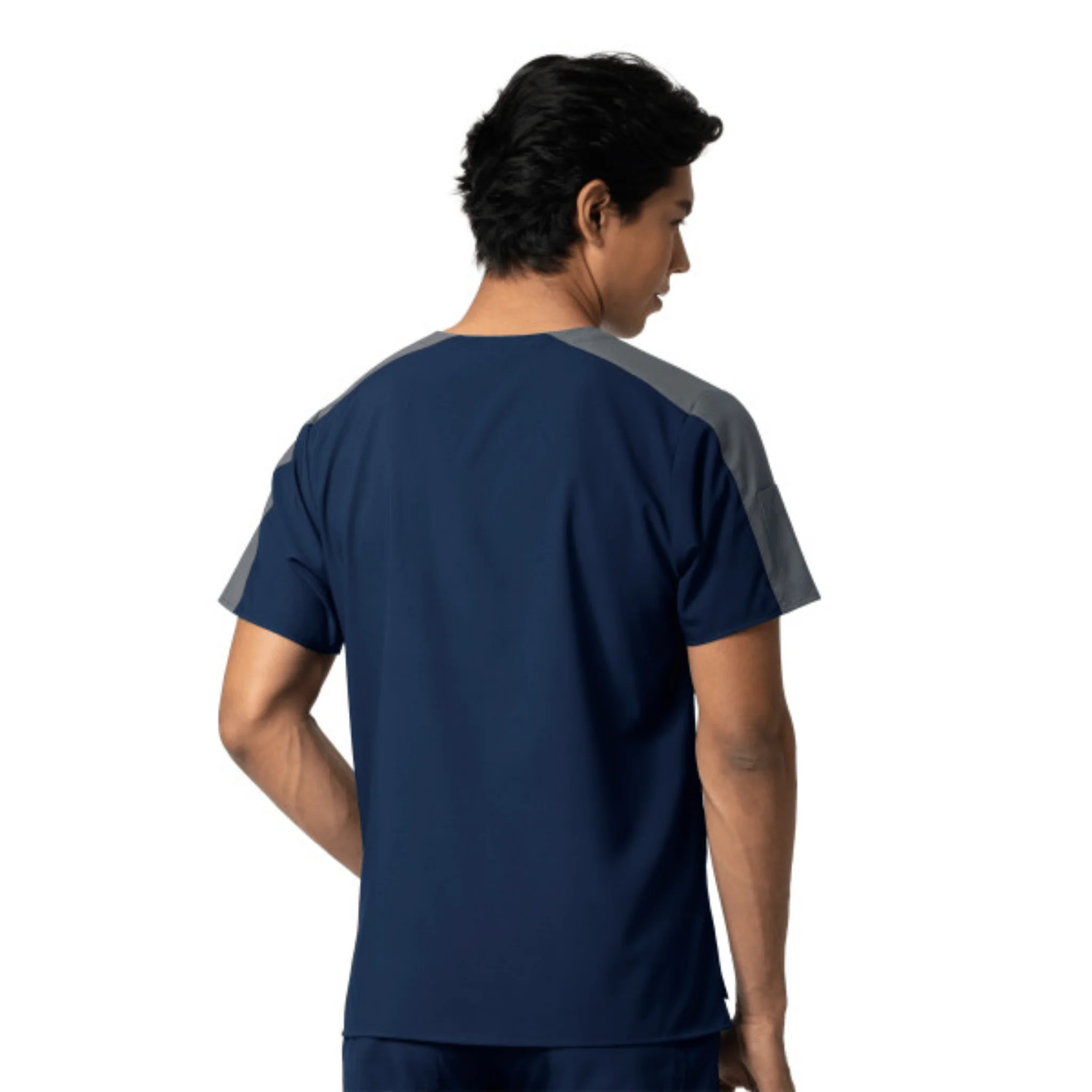 Wink Men's Color Block Scrub Top - Navy - Image 2