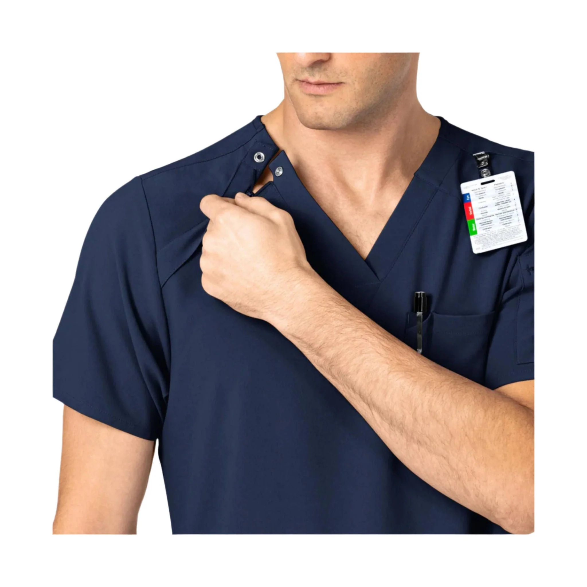 Wink Men's EZ Zip Scrub Top - Navy - Image 4