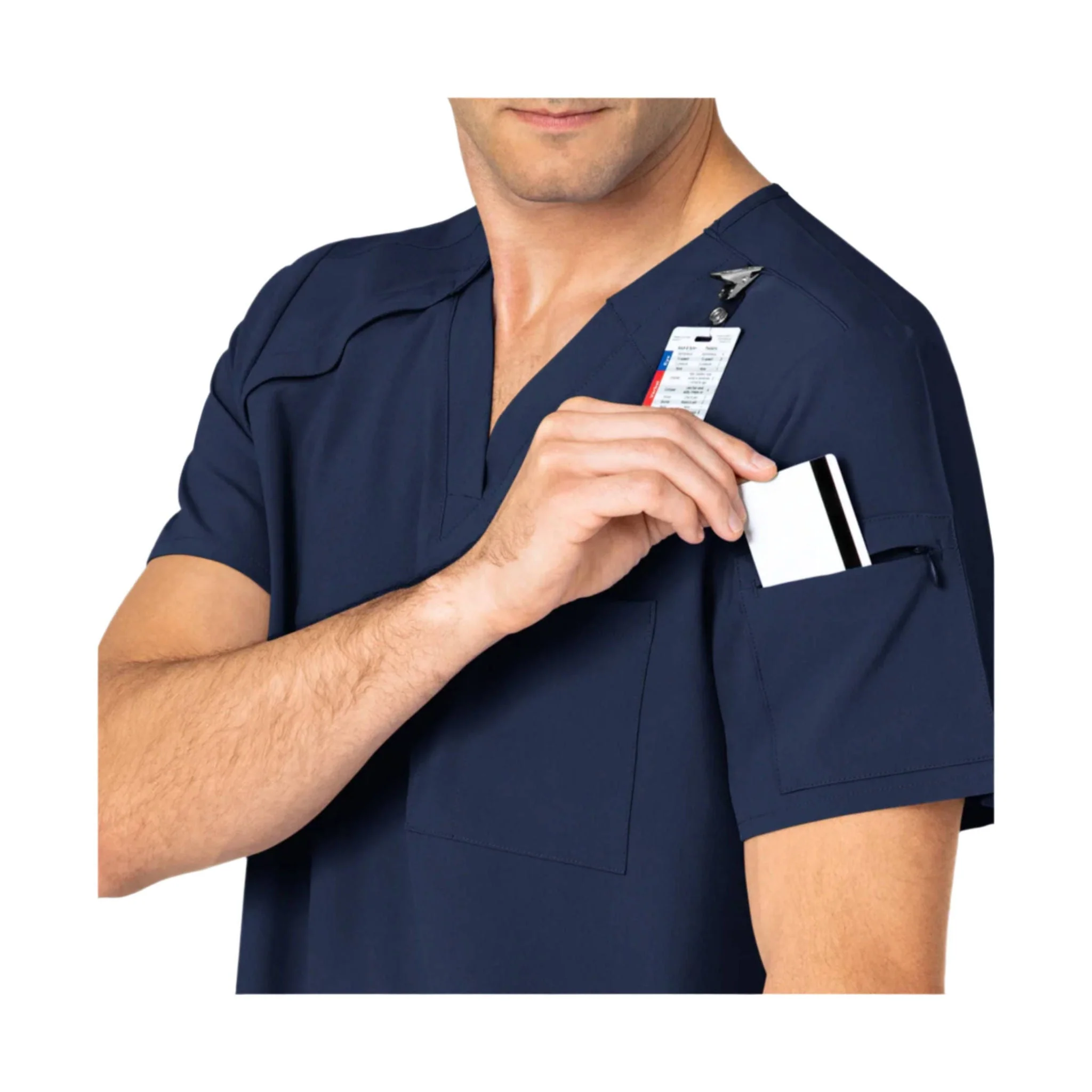 Wink Men's EZ Zip Scrub Top - Navy - Image 5