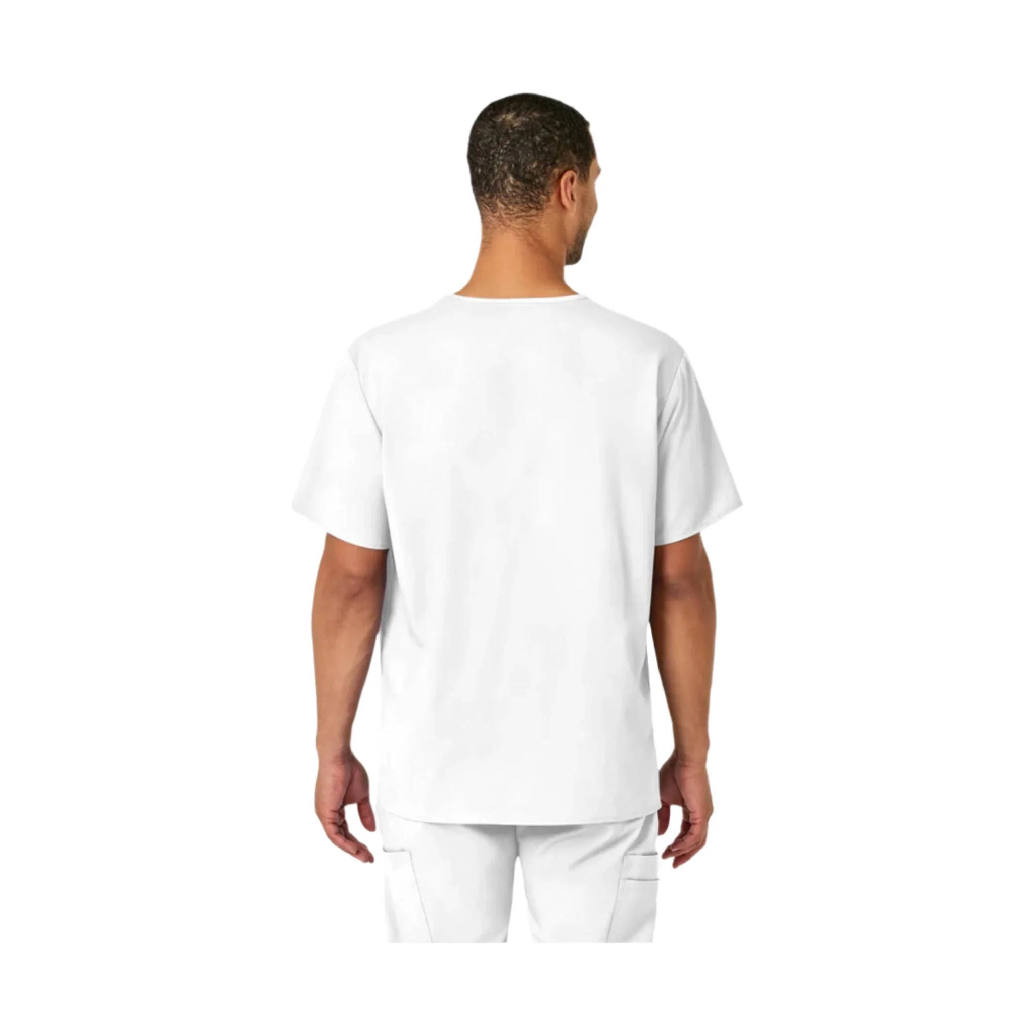 Wink Men's Pro V Neck Scrub Top - White - Image 2