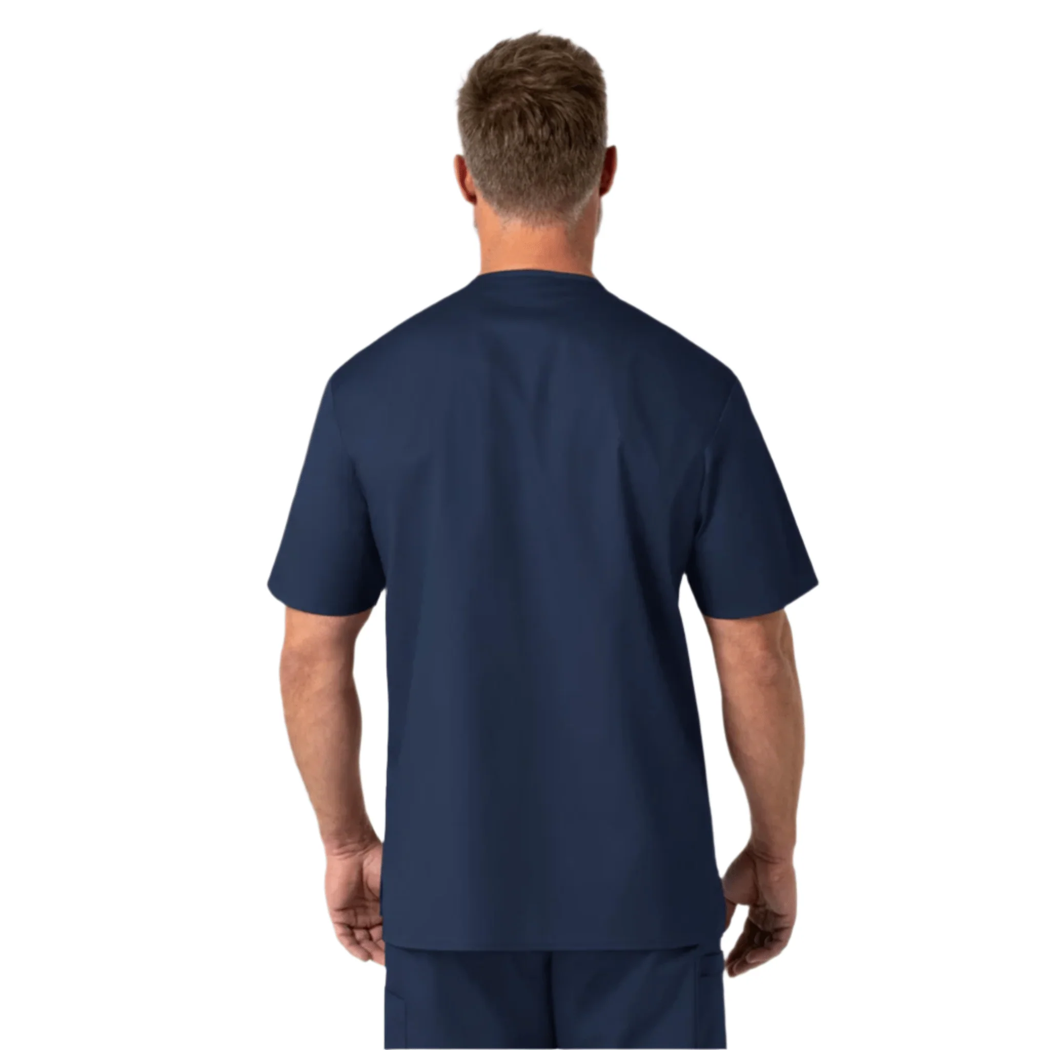 Wink Men's V Neck Scrub Top - Navy Blue - Image 2