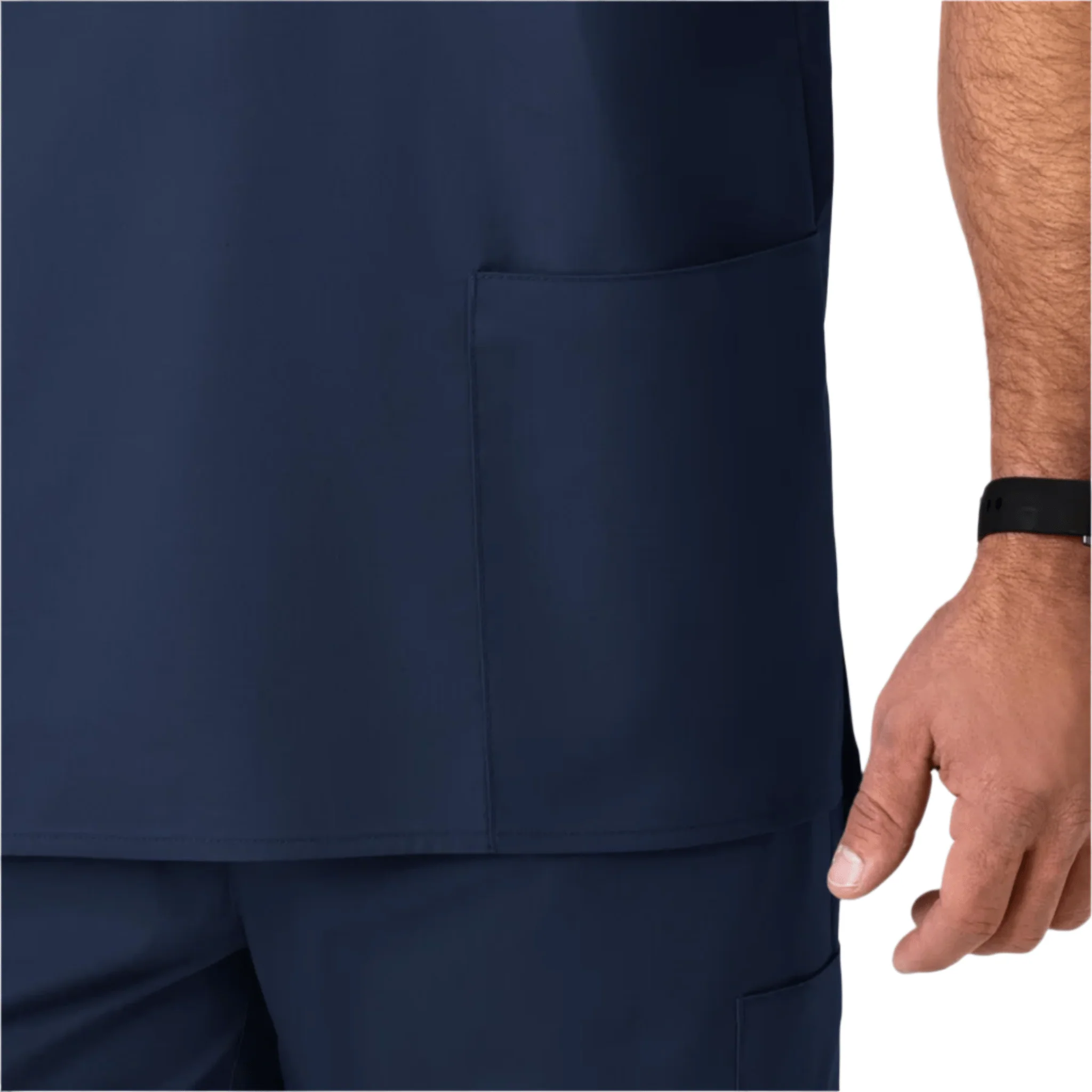 Wink Men's V Neck Scrub Top - Navy Blue - Image 4
