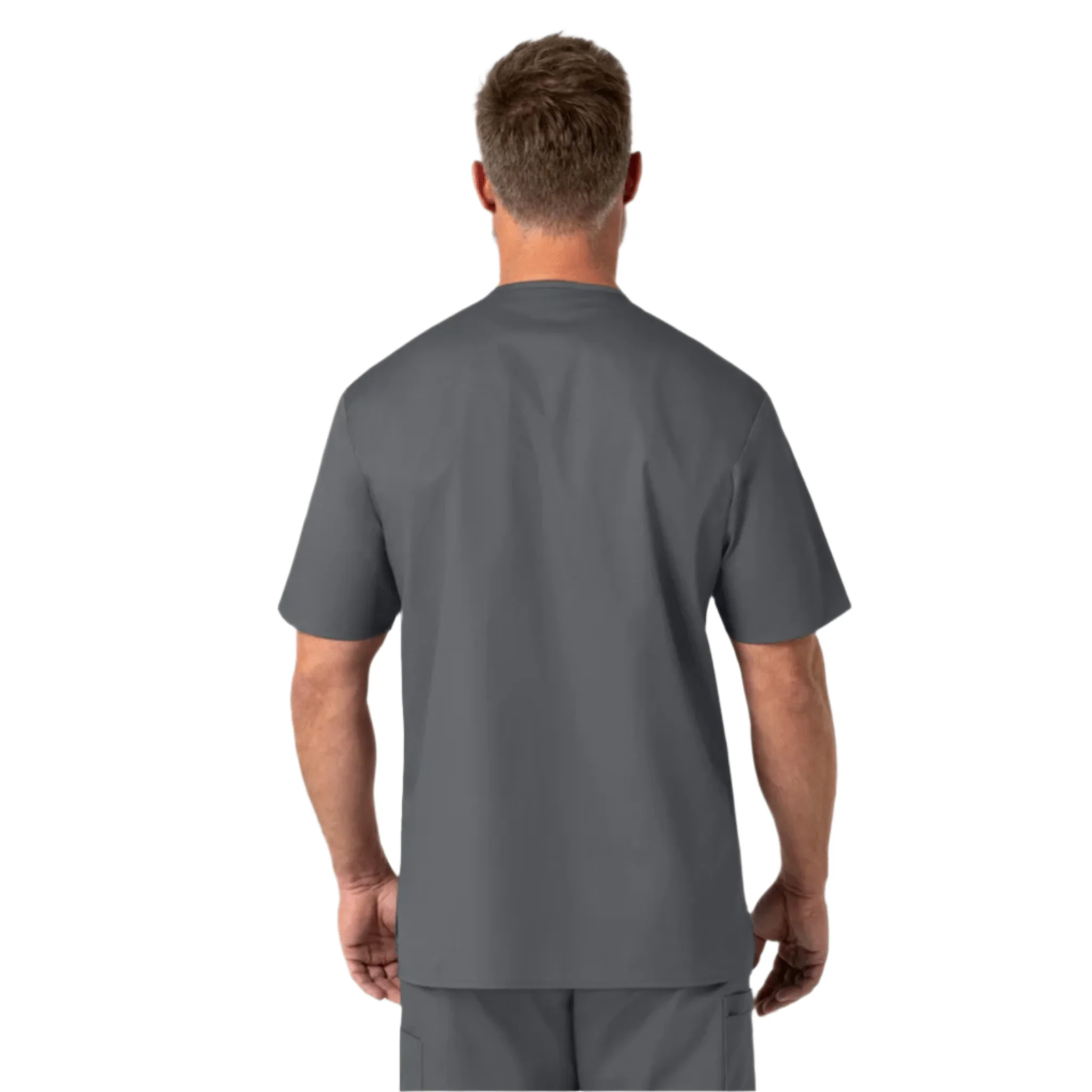 Wink Men's V Neck Scrub Top - Pewter - Image 2