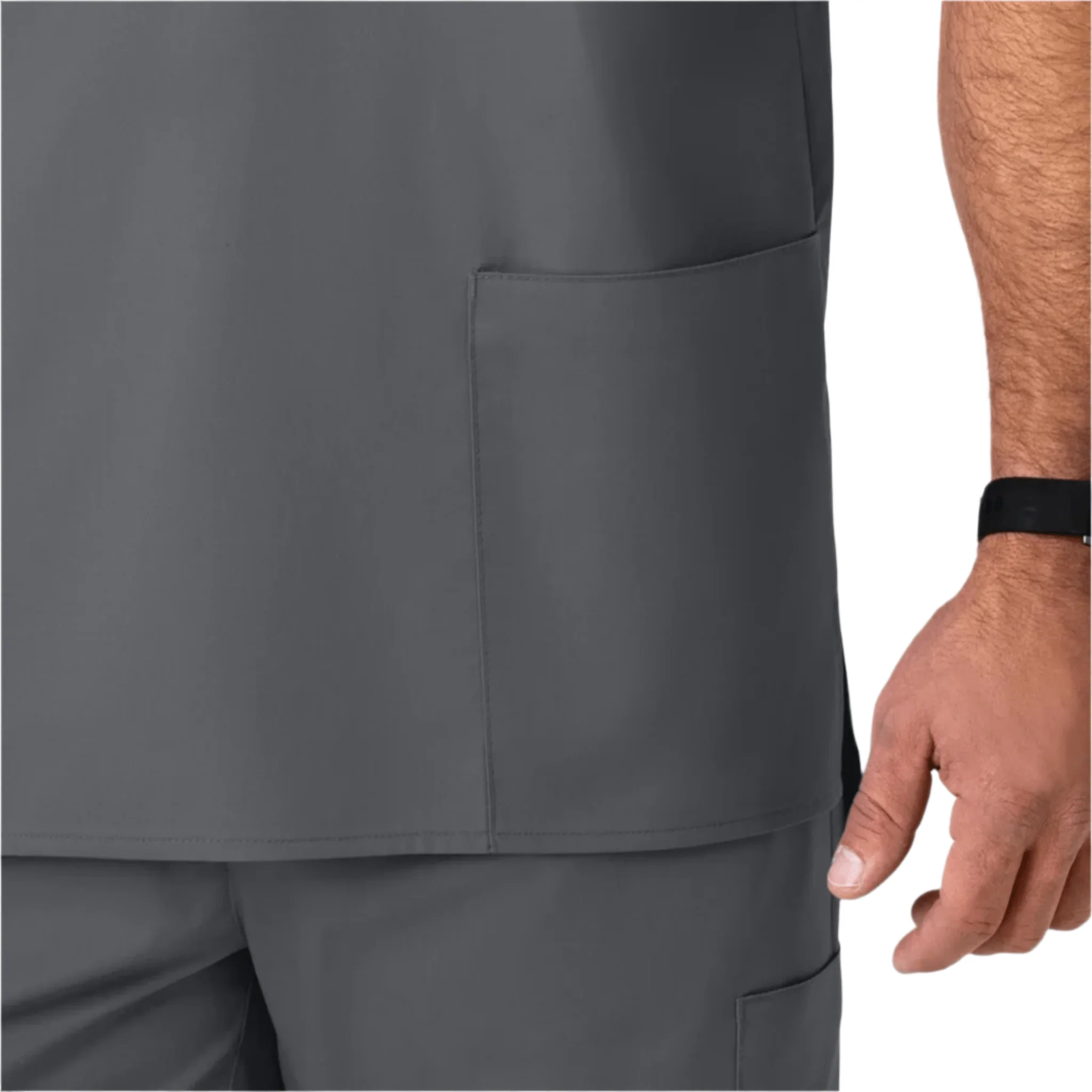 Wink Men's V Neck Scrub Top - Pewter - Image 4