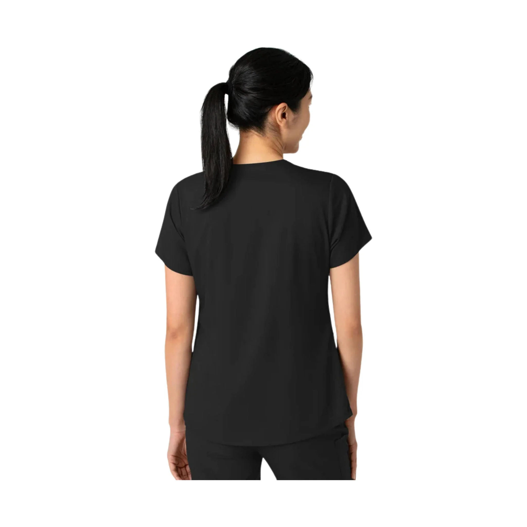 Wink Women's 2 Pocket V Neck Scrub Top - Black - Image 2