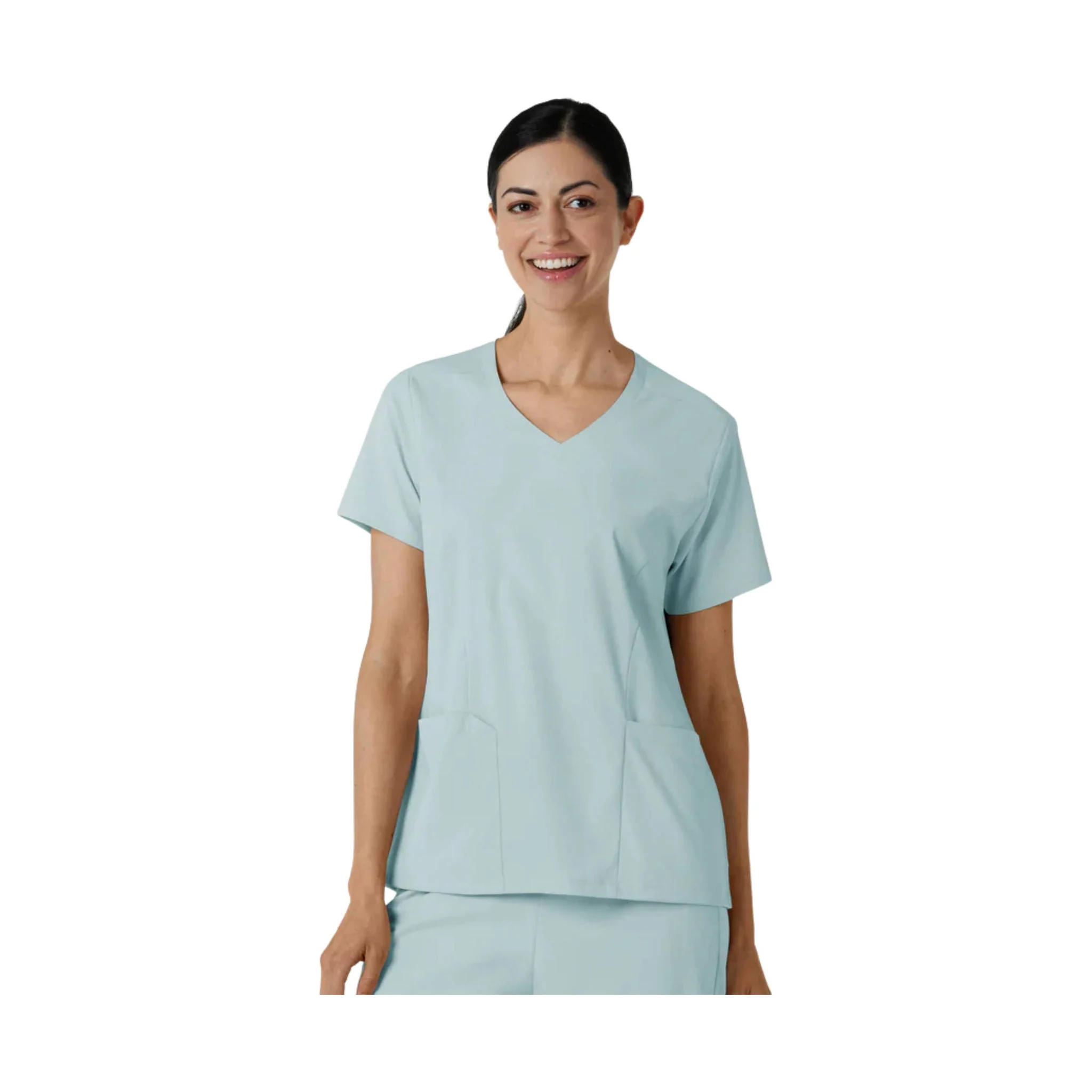 Wink Women's 2 Pocket V Neck Scrub Top - Sky Blue