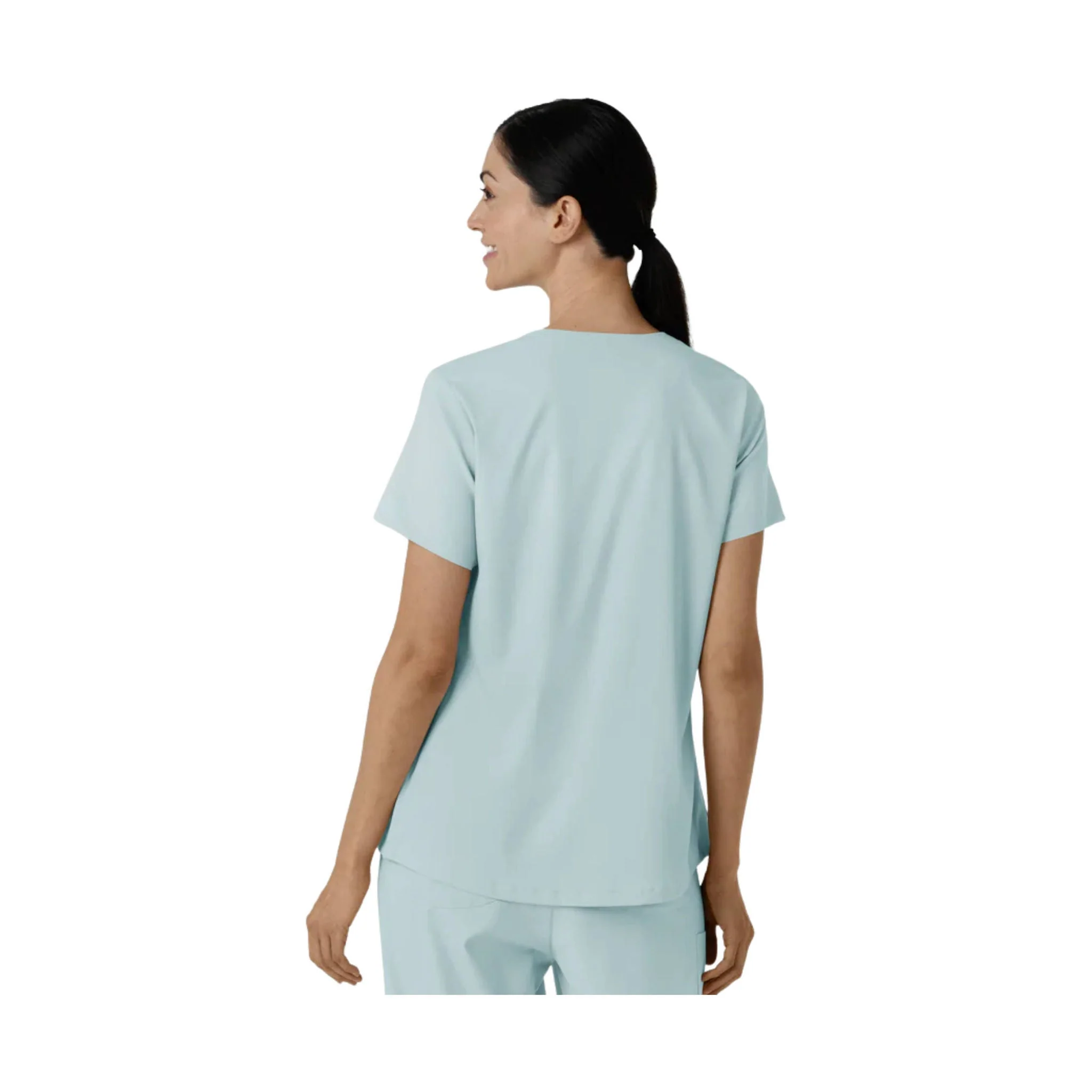 Wink Women's 2 Pocket V Neck Scrub Top - Sky Blue - Image 2