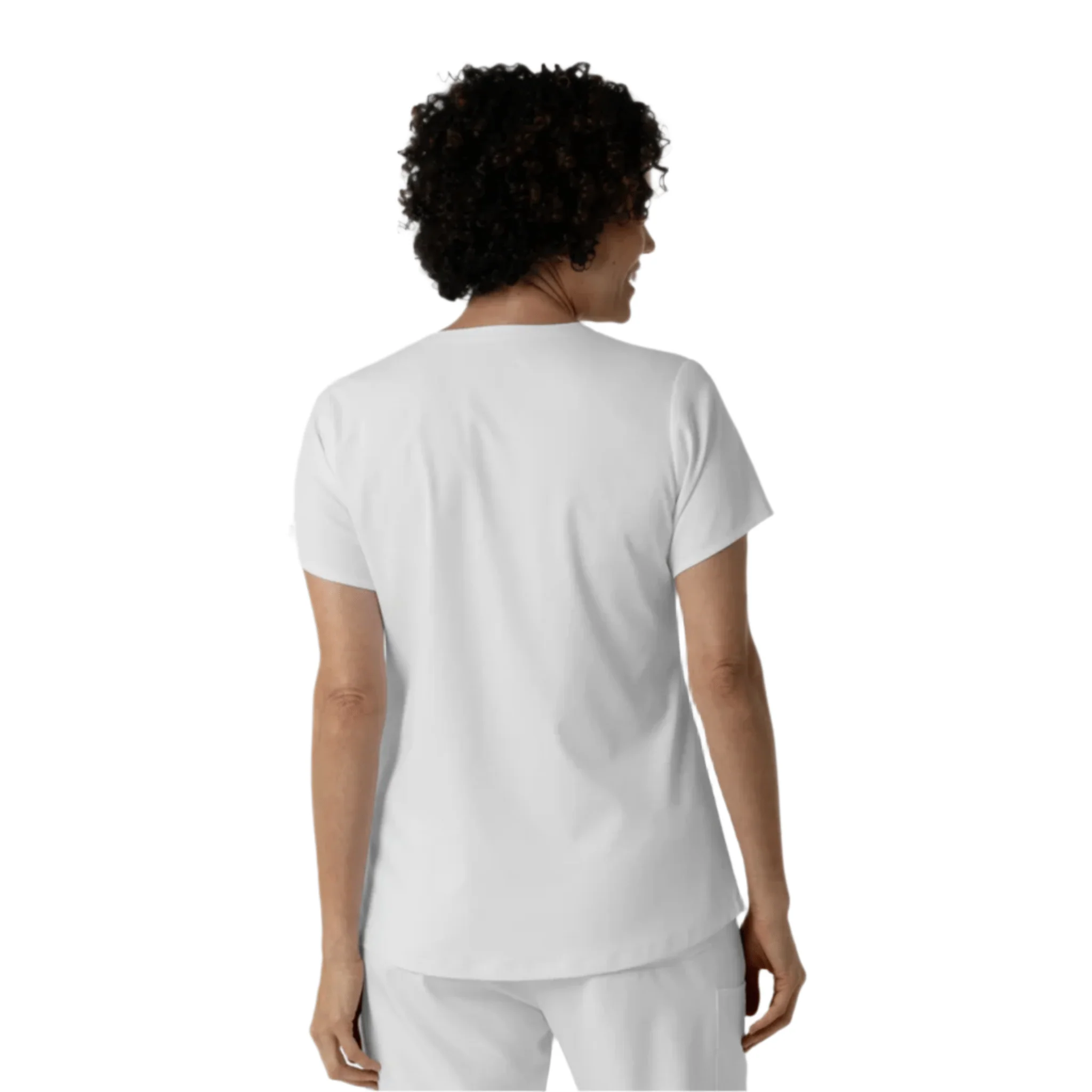 Wink Women's 2 Pocket V Neck Scrub Top - White - Image 4