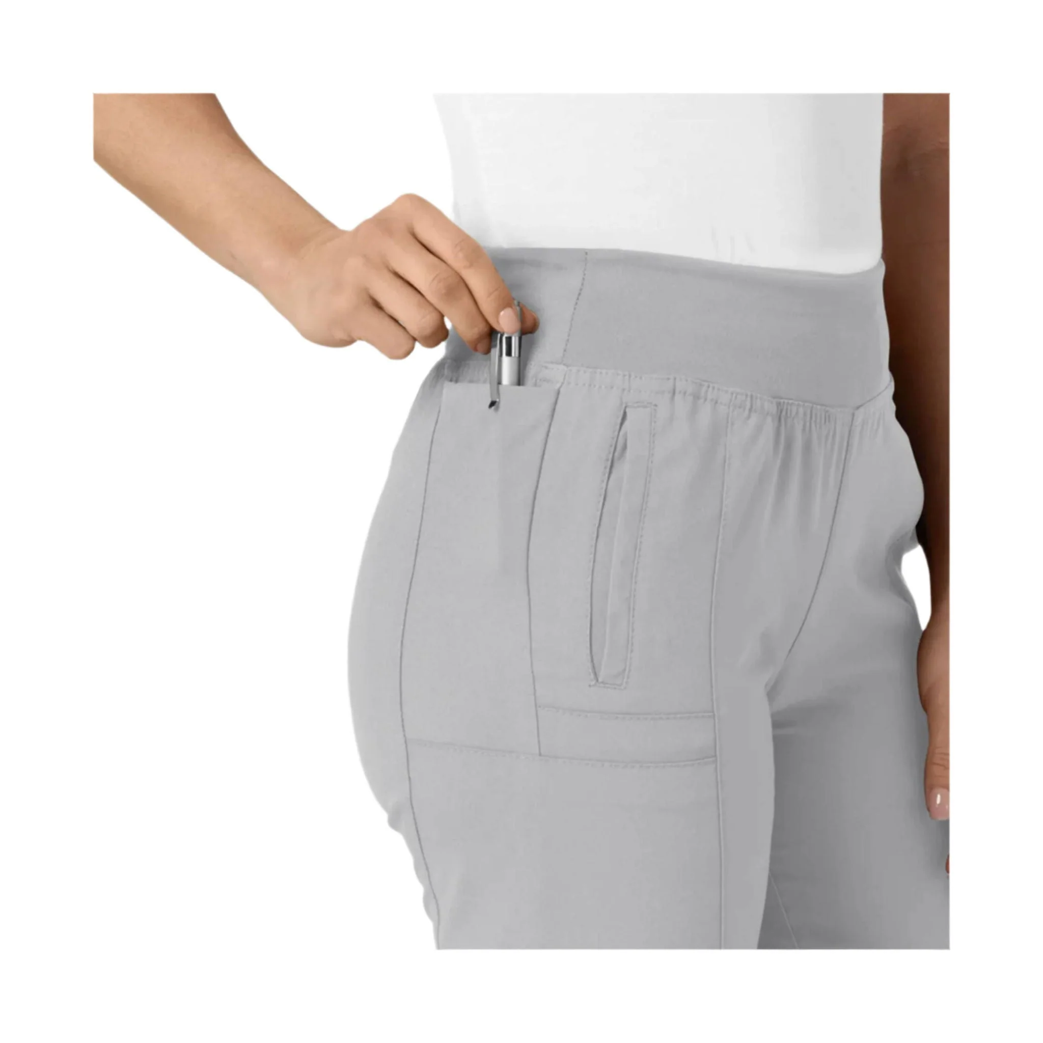Wink Women's Comfort Waist Cargo Jogger Scrub Pant - Grey - Image 3
