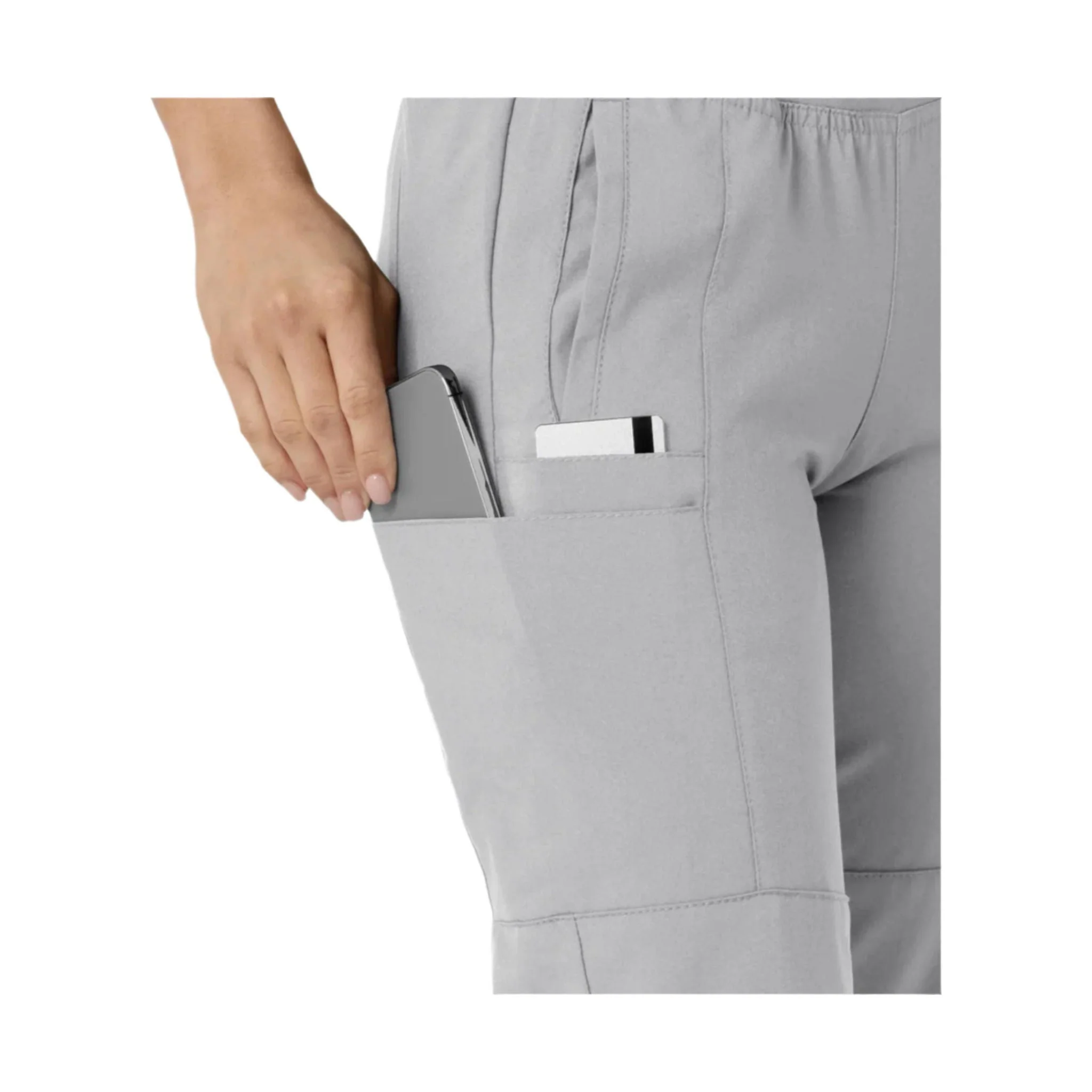 Wink Women's Comfort Waist Cargo Jogger Scrub Pant - Grey - Image 4