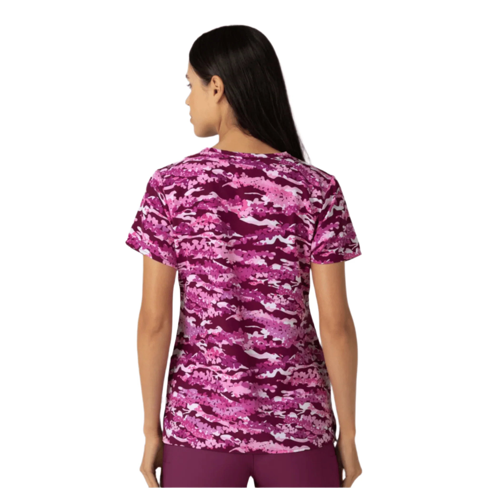 Wink Women's Fashion Prints V Neck Scrub Top - Camo Crush - Image 2